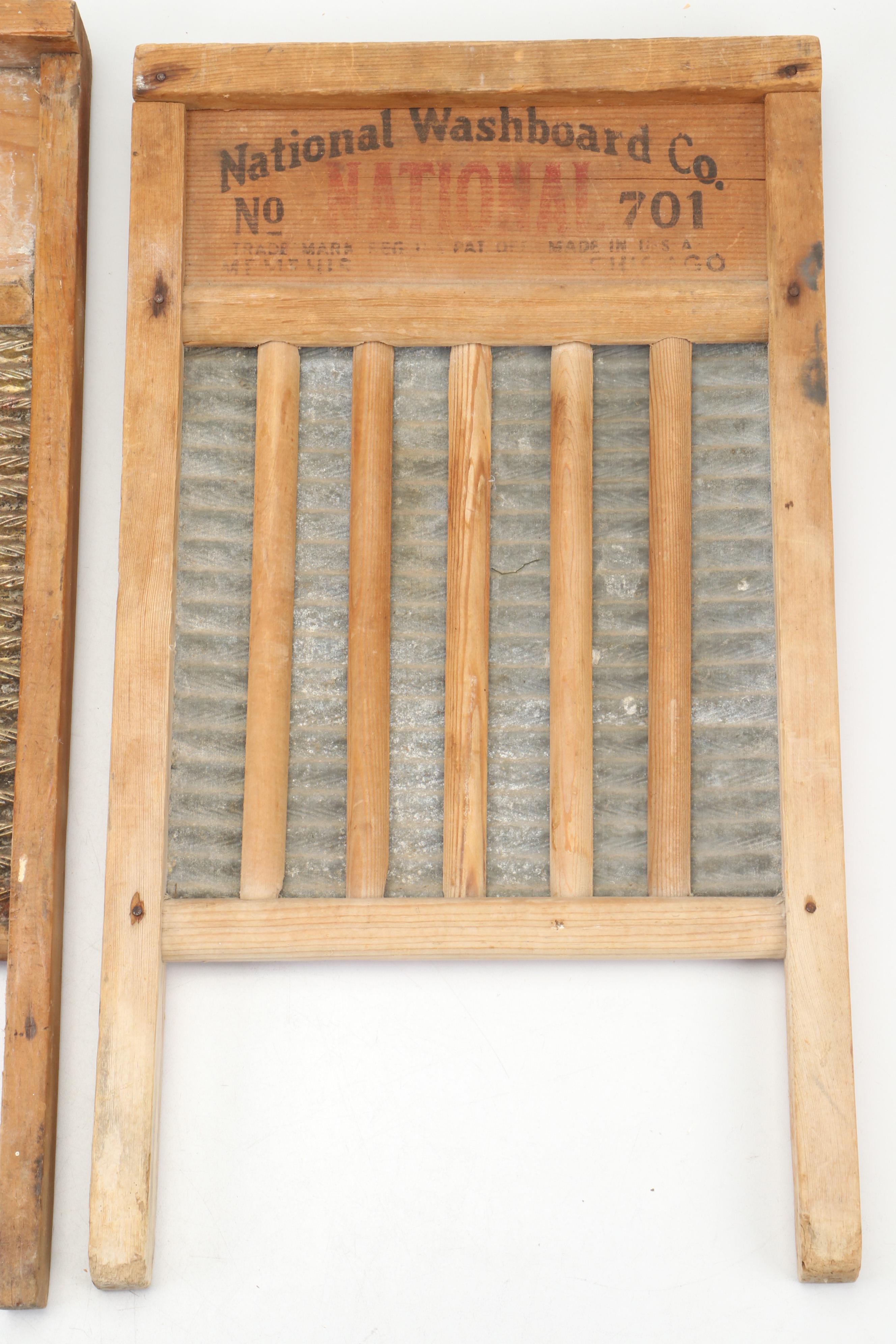 National Washboard and Columbus Washboard Co. Wooden Washboards