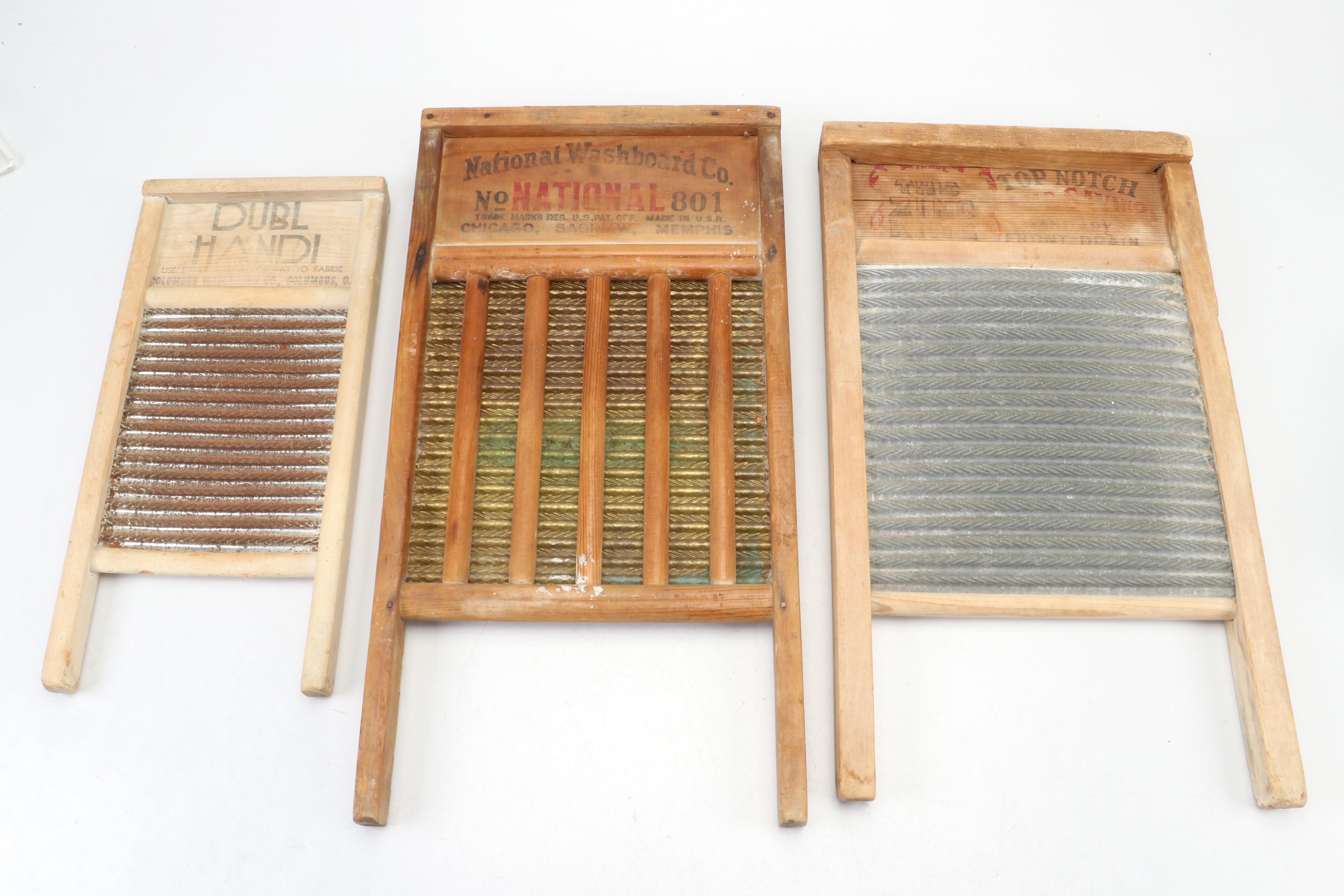 National Washboard and Columbus Washboard Co. Wooden Washboards