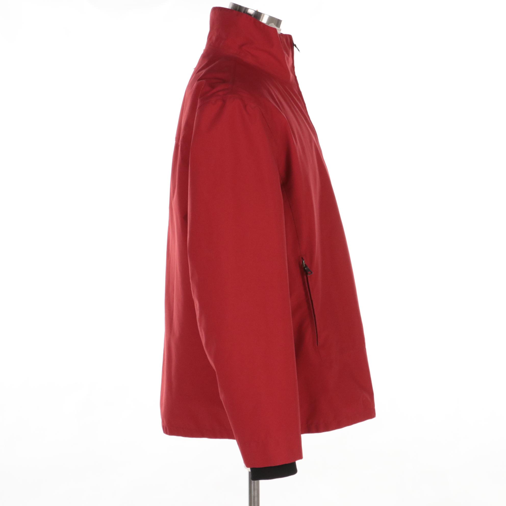 Men's Prada Gore-Tex Coat with Removable Liner in Red Polyester and Nylon