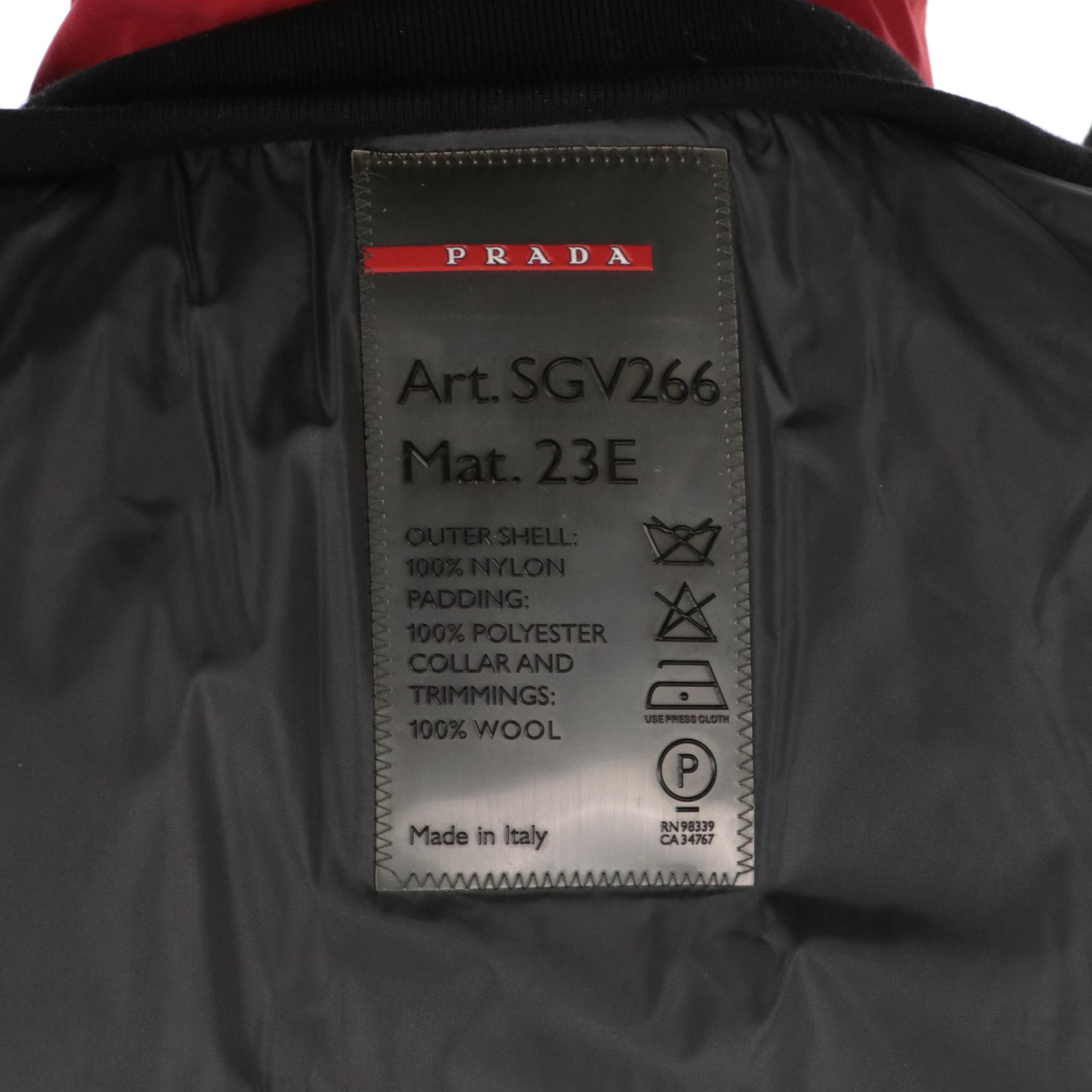 Men's Prada Gore-Tex Coat with Removable Liner in Red Polyester and Nylon