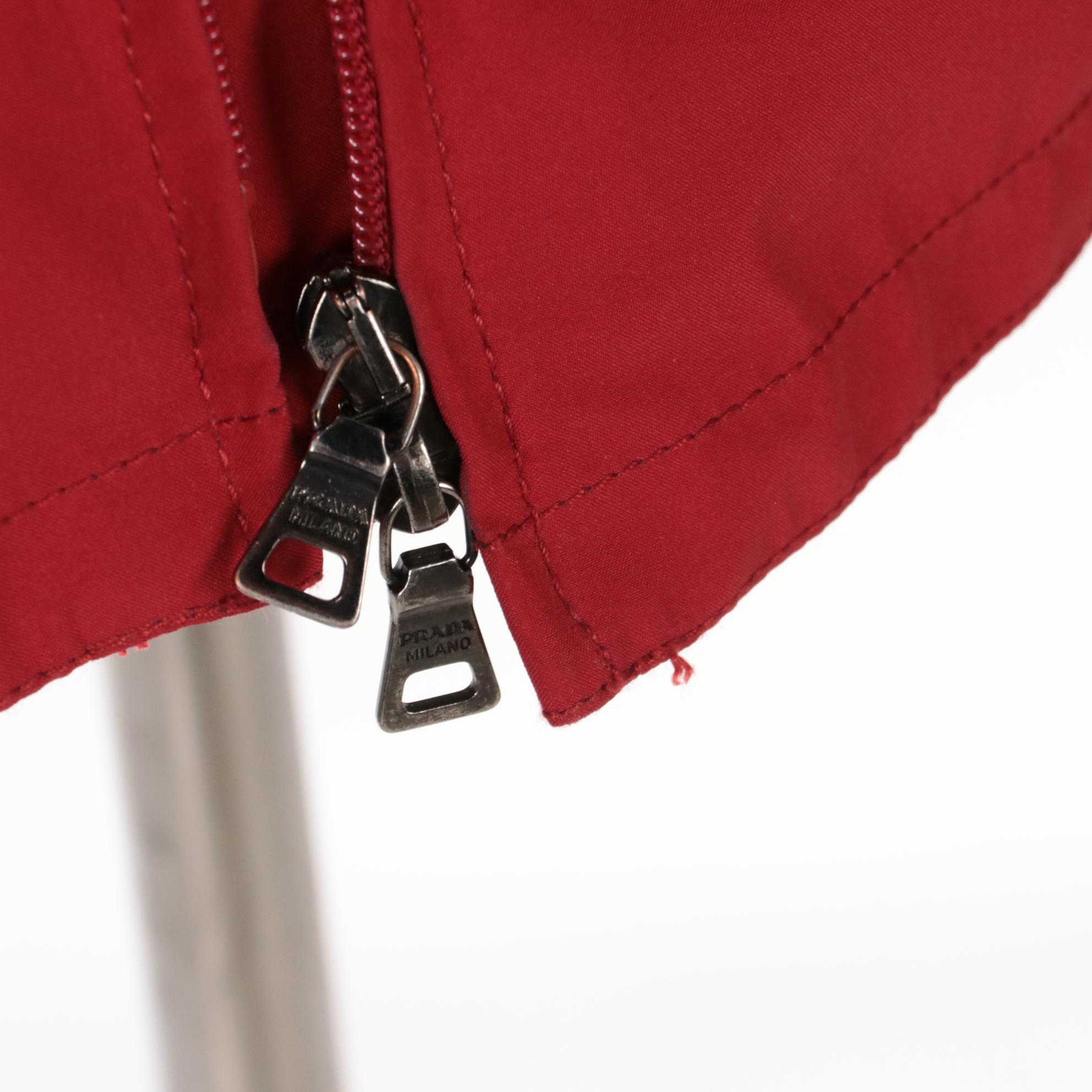 Men's Prada Gore-Tex Coat with Removable Liner in Red Polyester and Nylon