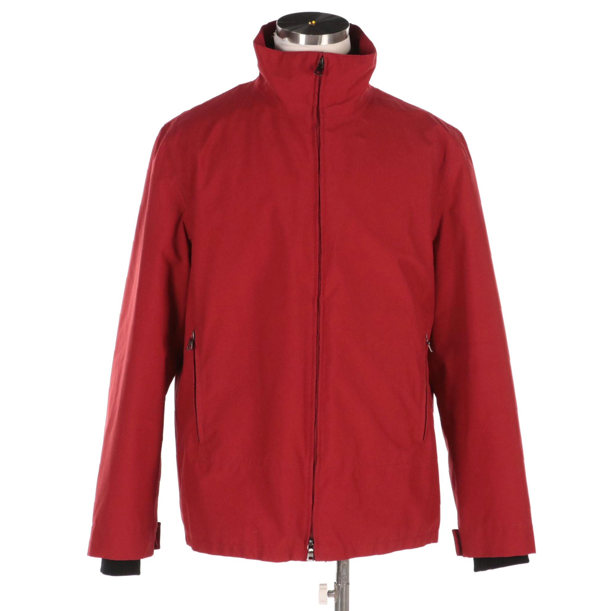 Men's Prada Gore-Tex Coat with Removable Liner in Red Polyester and Nylon