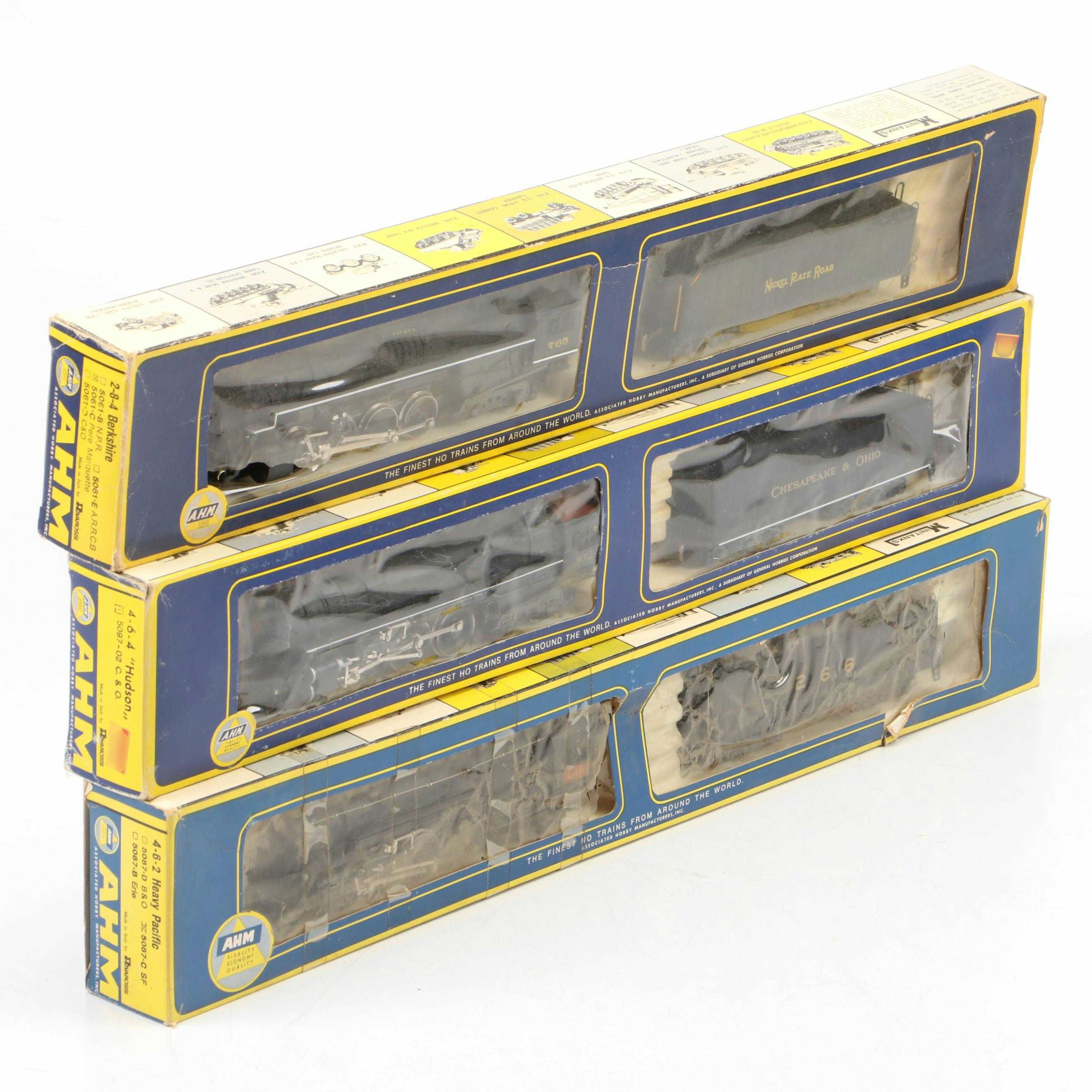 AHM "Hudson", "Heavy Pacific", and "Berkshire" HO Scale Model Trains