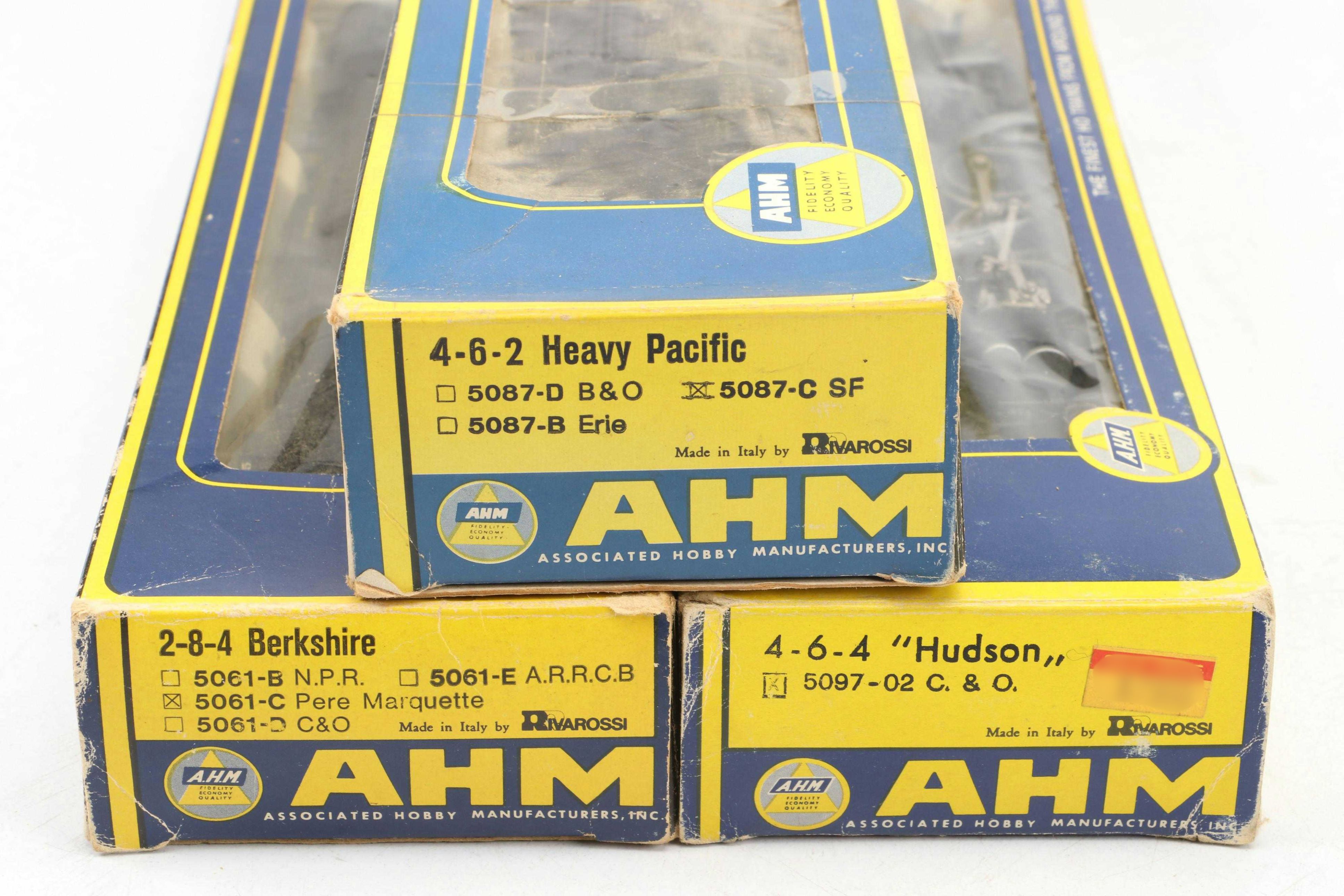 AHM "Hudson", "Heavy Pacific", and "Berkshire" HO Scale Model Trains
