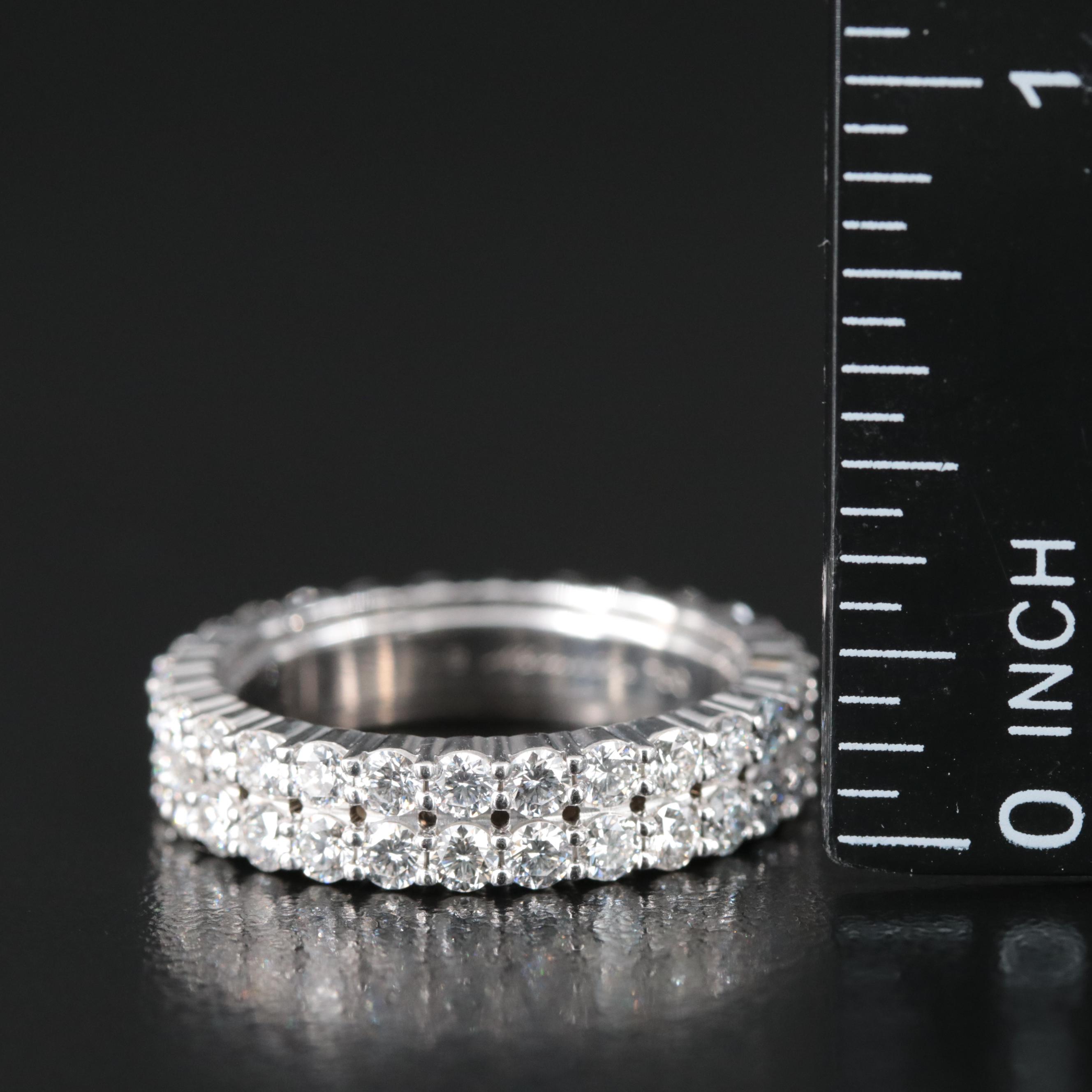 18K 2.94 CTW Diamond Double Row Eternity Band