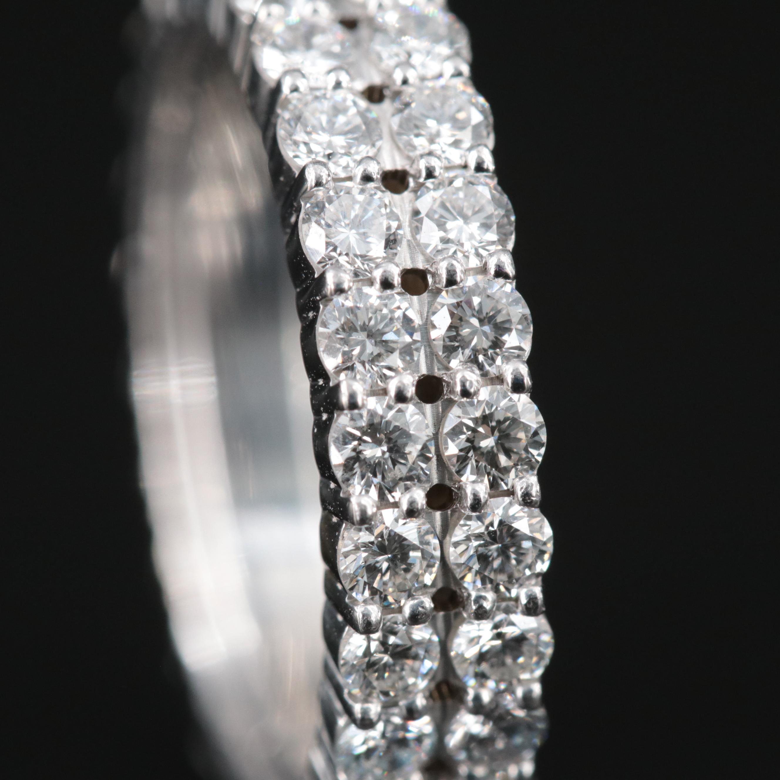 18K 2.94 CTW Diamond Double Row Eternity Band