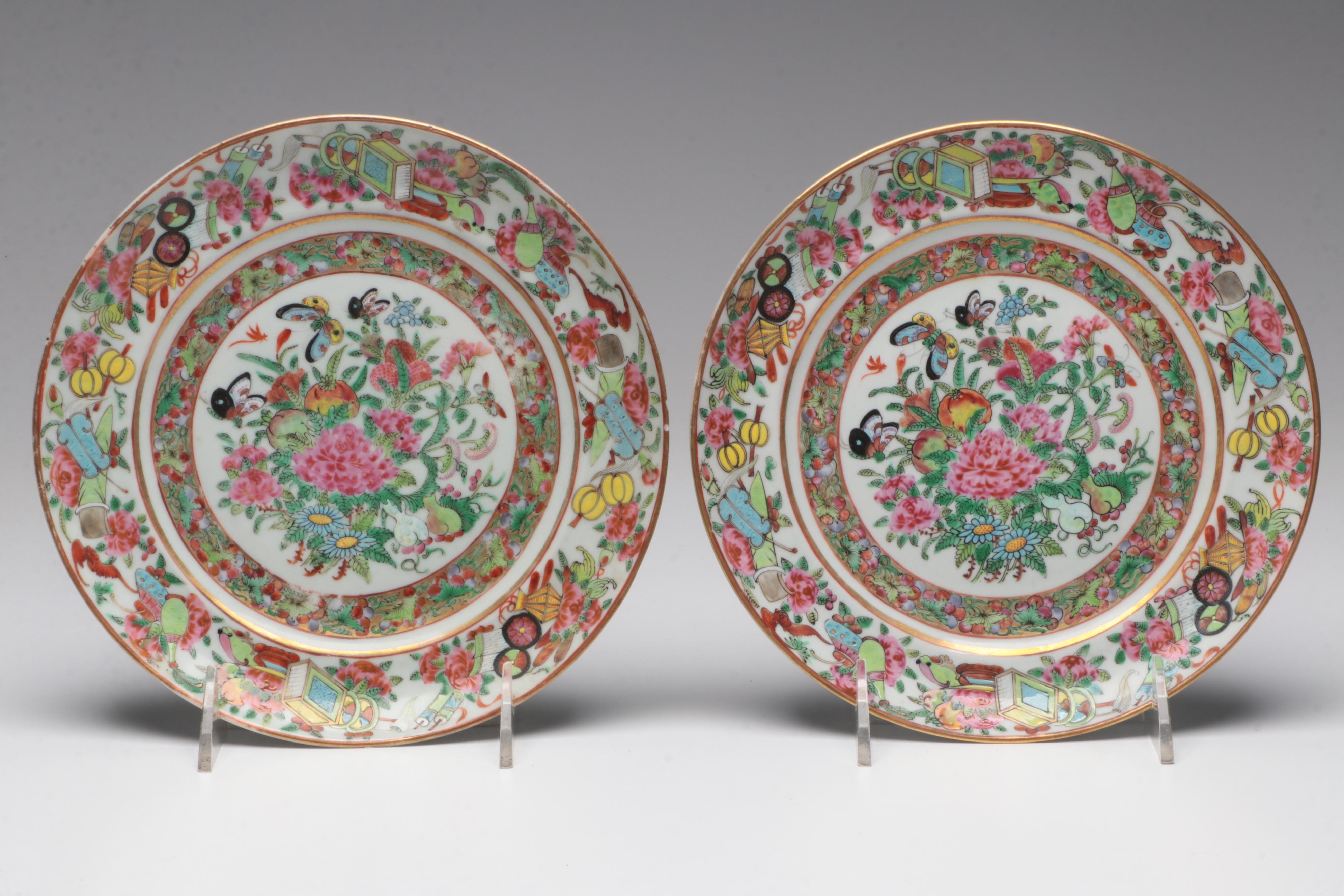 Ten Antique Chinese Export Porcelain Plates, 19th Century
