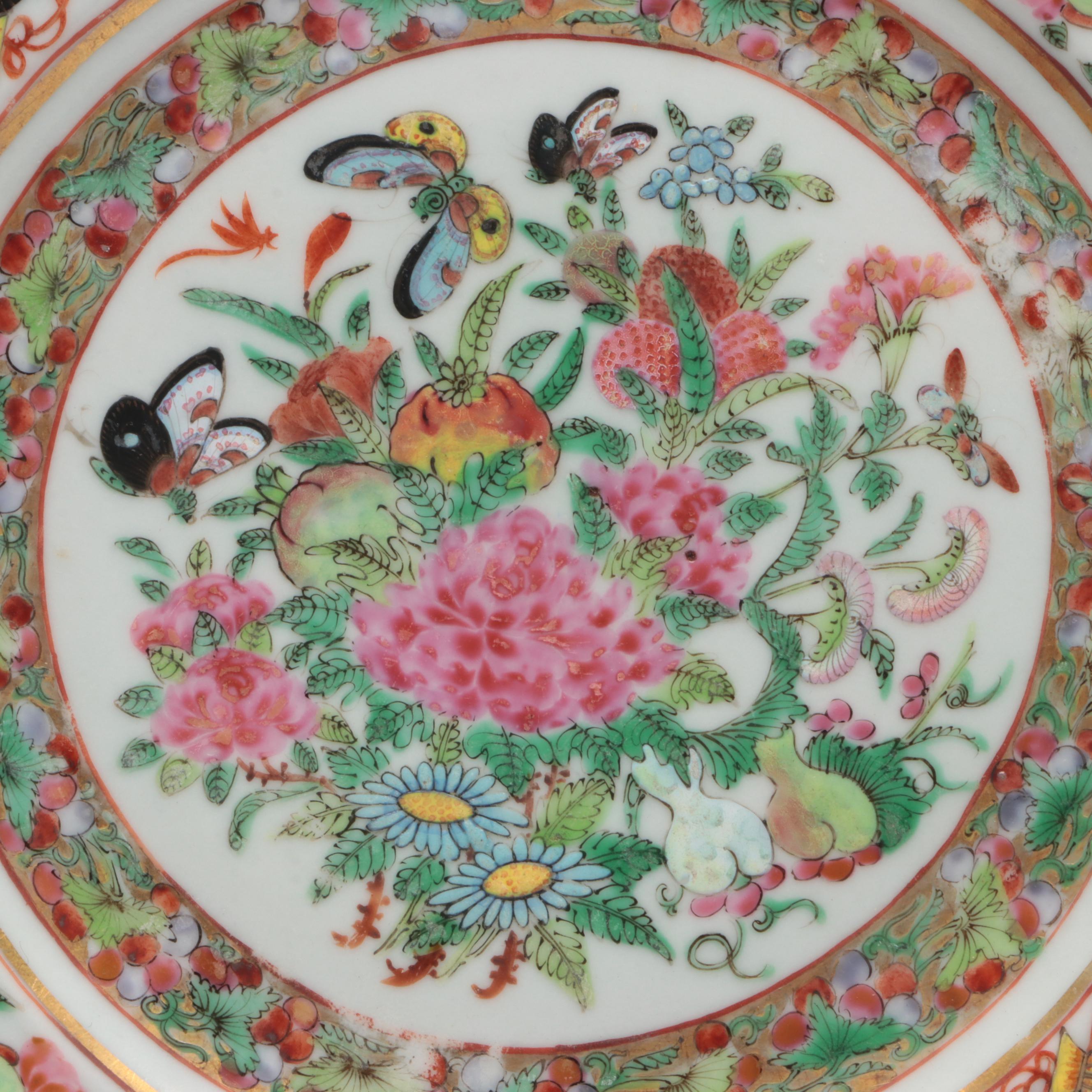 Ten Antique Chinese Export Porcelain Plates, 19th Century