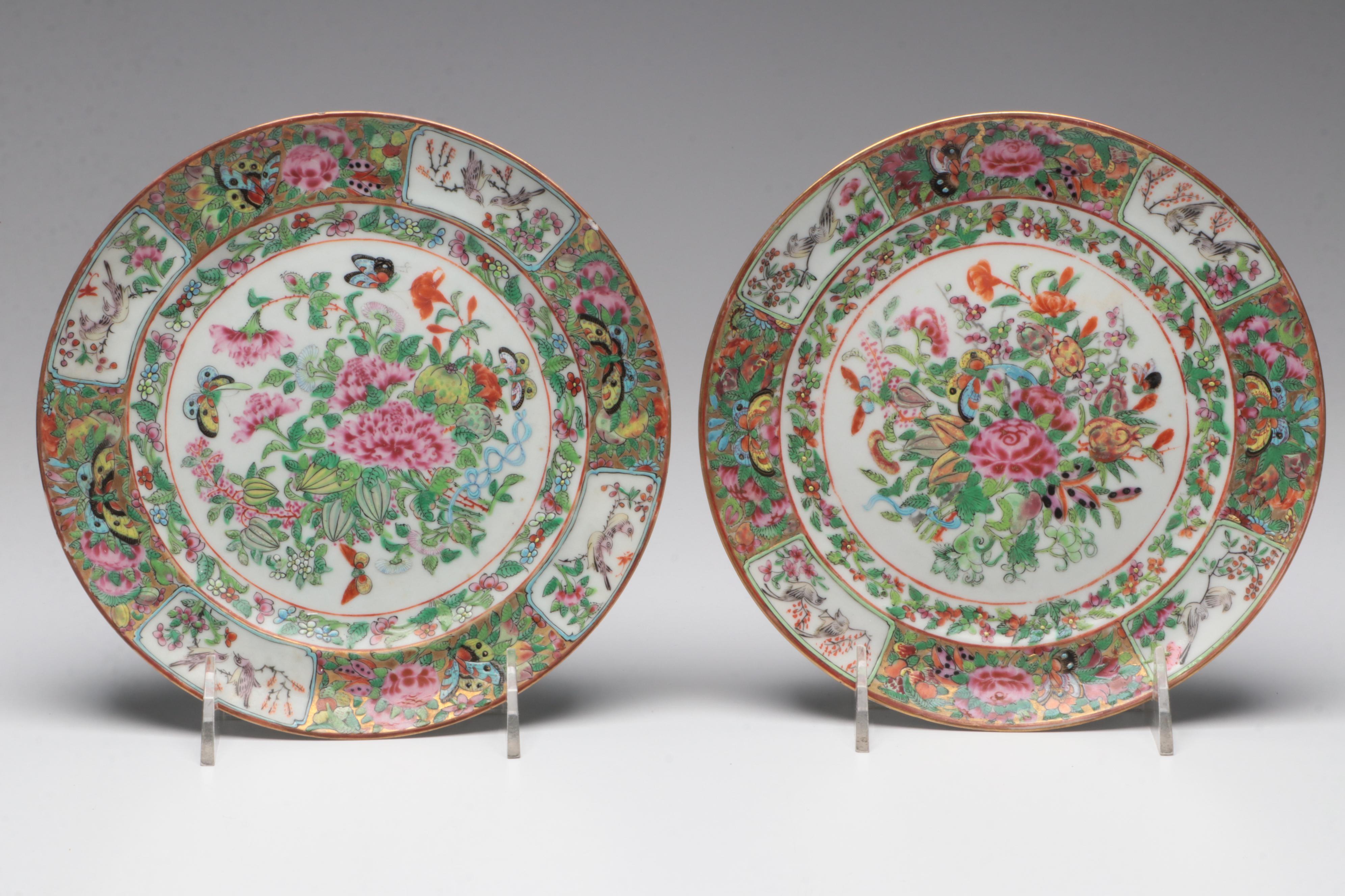 Ten Antique Chinese Export Porcelain Plates, 19th Century