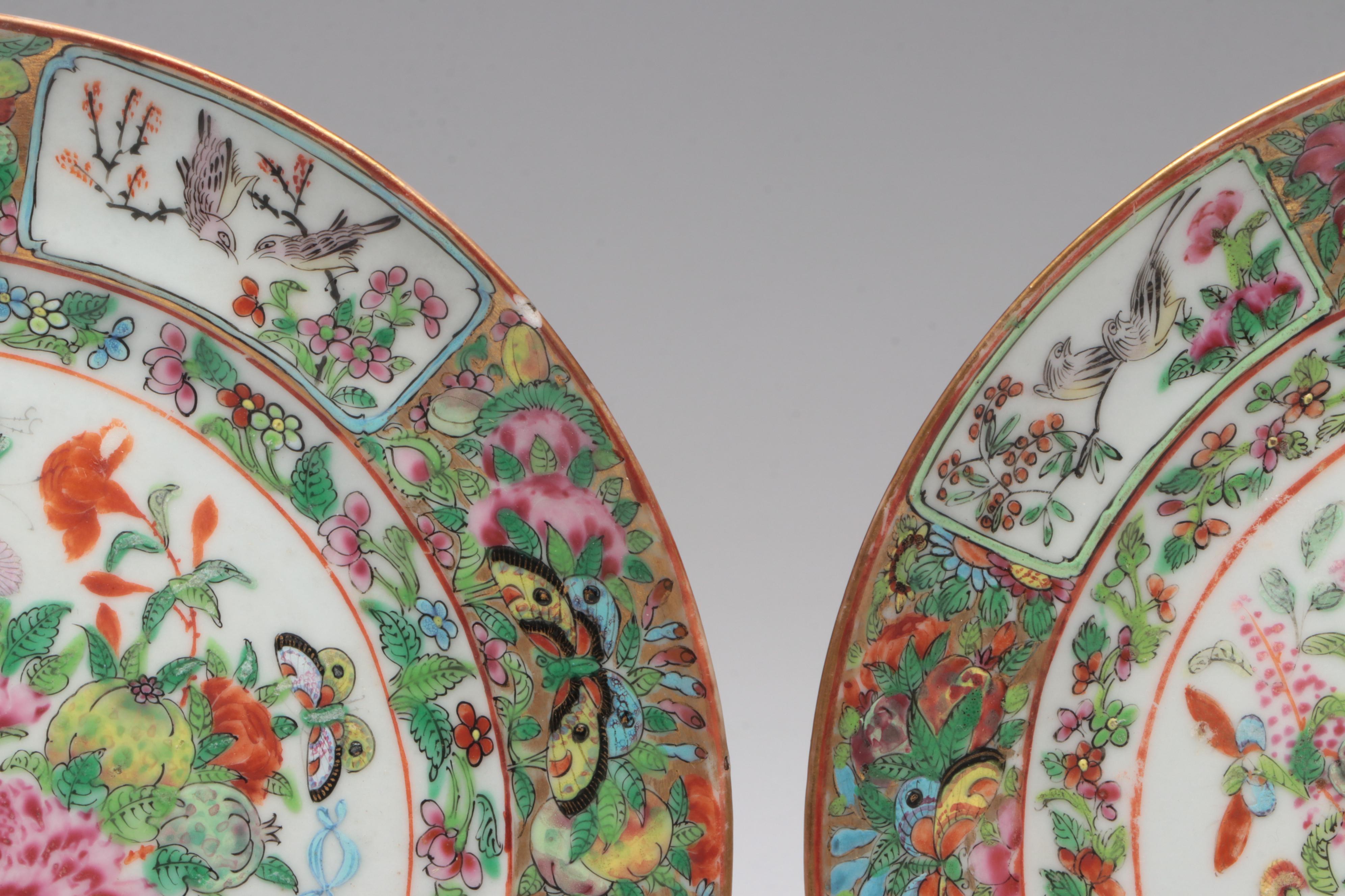 Ten Antique Chinese Export Porcelain Plates, 19th Century