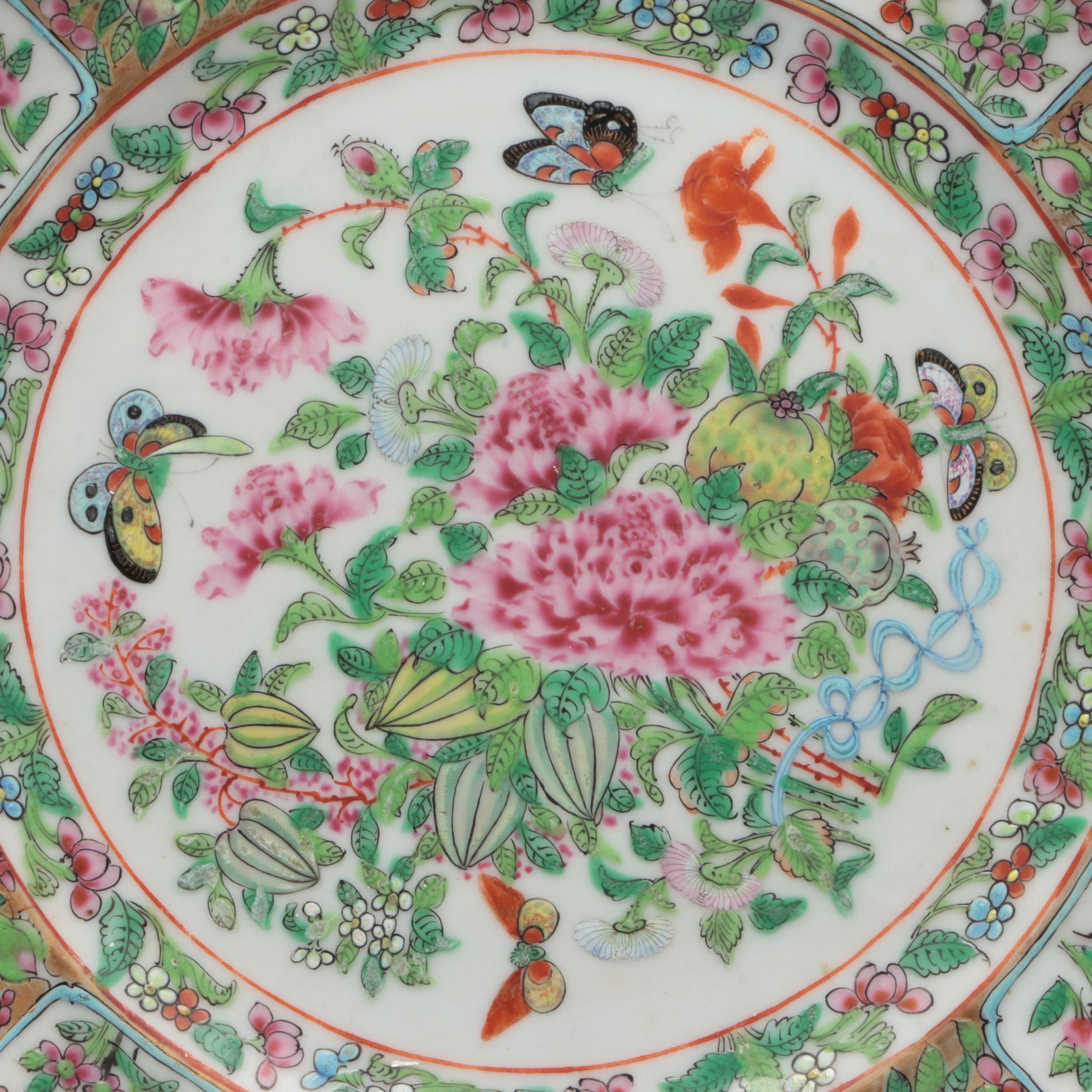 Ten Antique Chinese Export Porcelain Plates, 19th Century