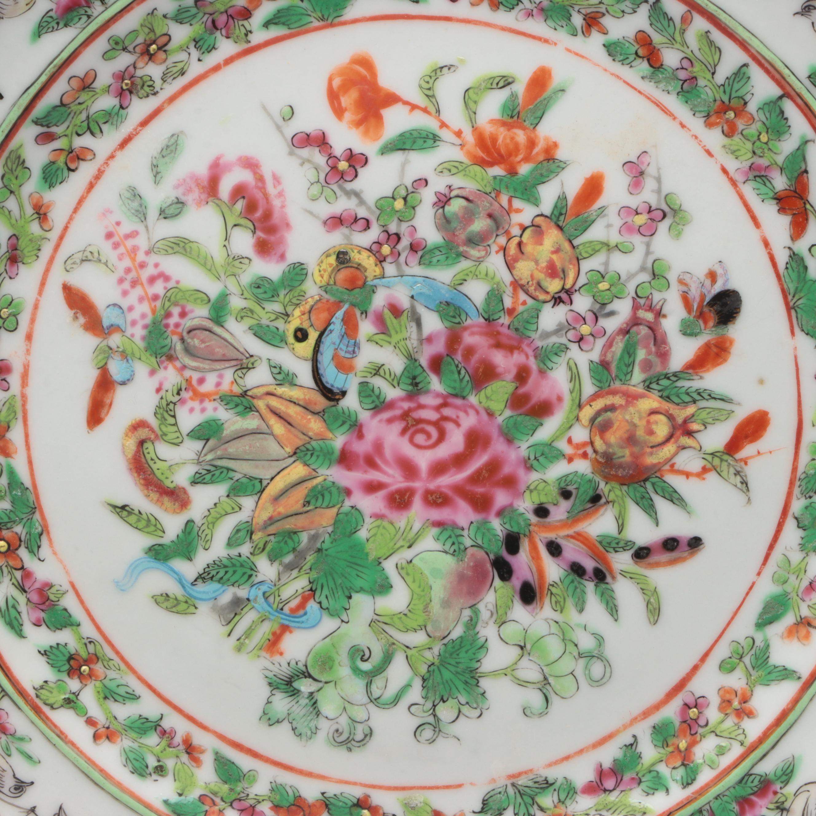 Ten Antique Chinese Export Porcelain Plates, 19th Century