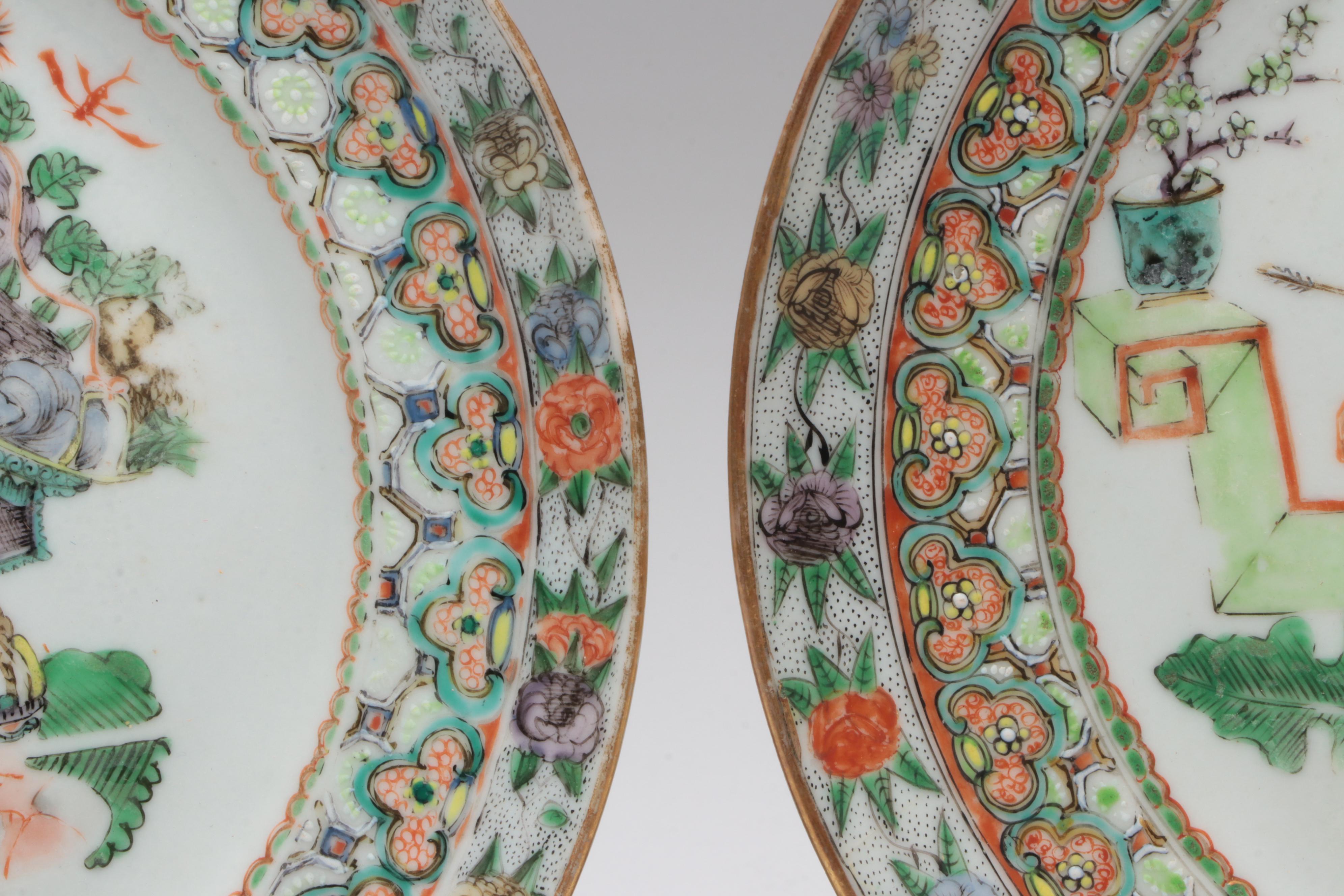 Ten Antique Chinese Export Porcelain Plates, 19th Century