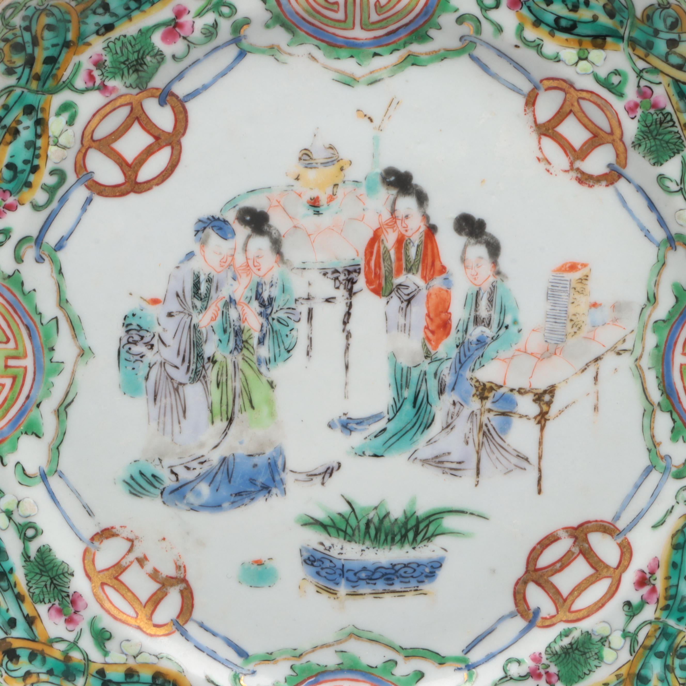 Ten Antique Chinese Export Porcelain Plates, 19th Century
