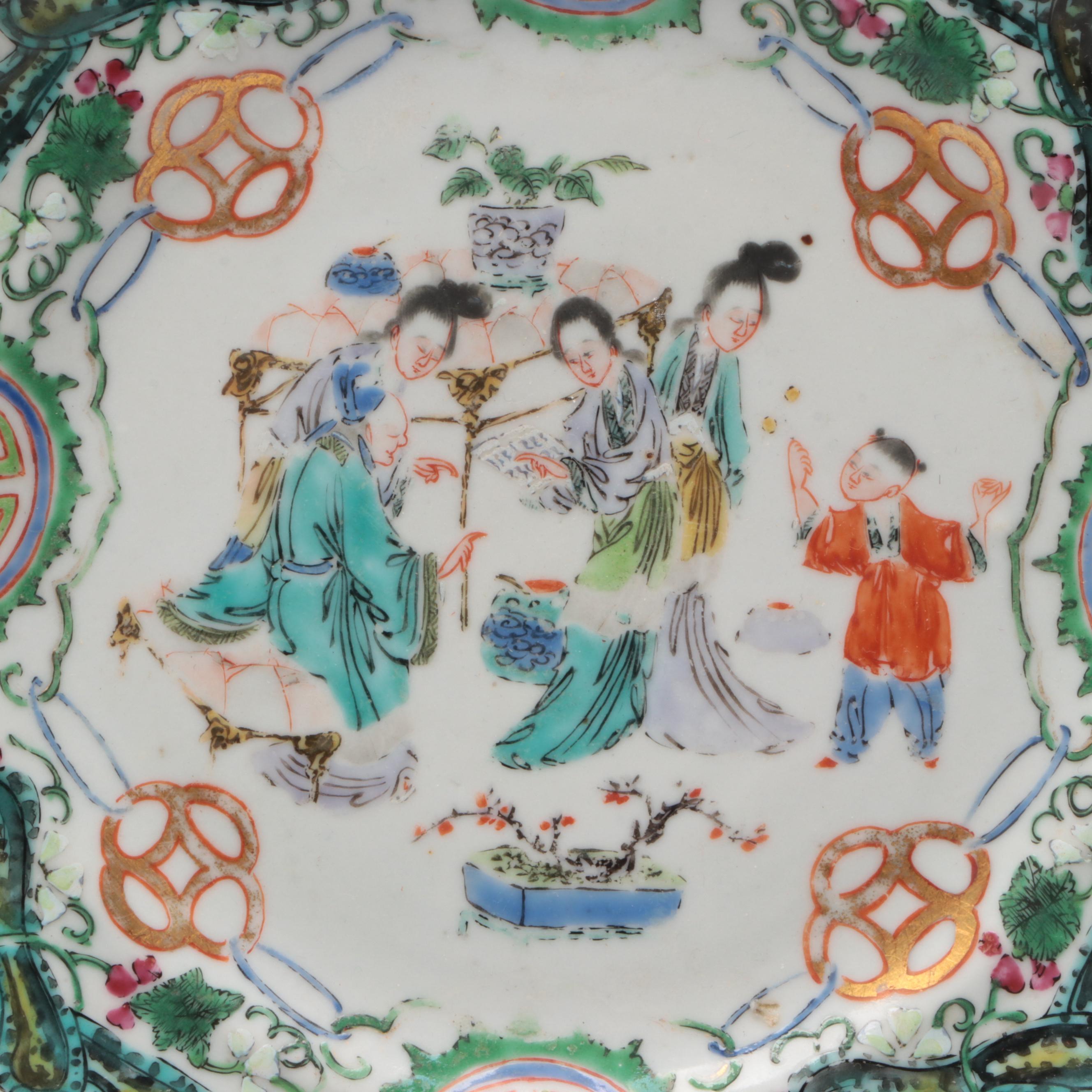Ten Antique Chinese Export Porcelain Plates, 19th Century