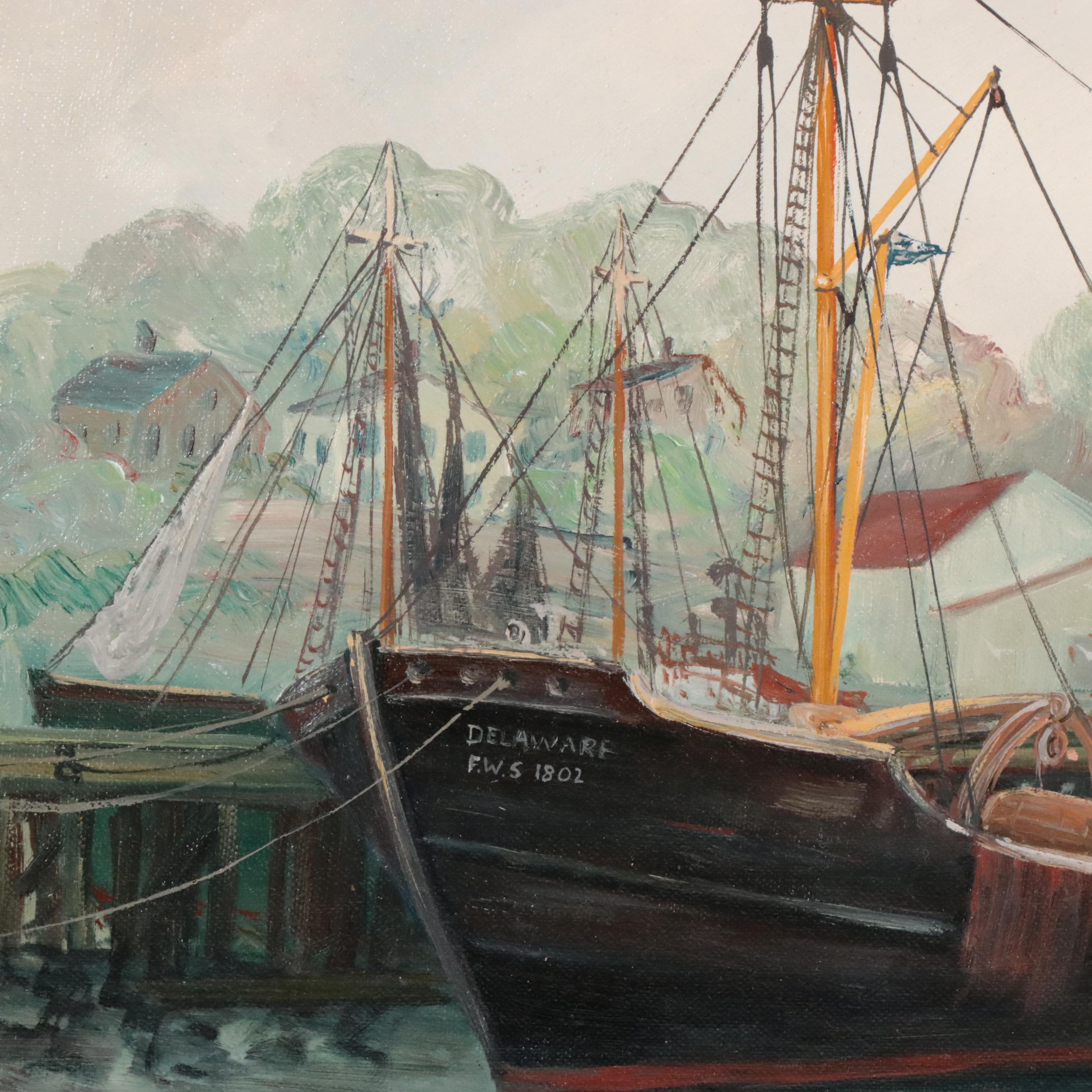 Peter Koster Maritime Oil Painting, Mid 20th Century