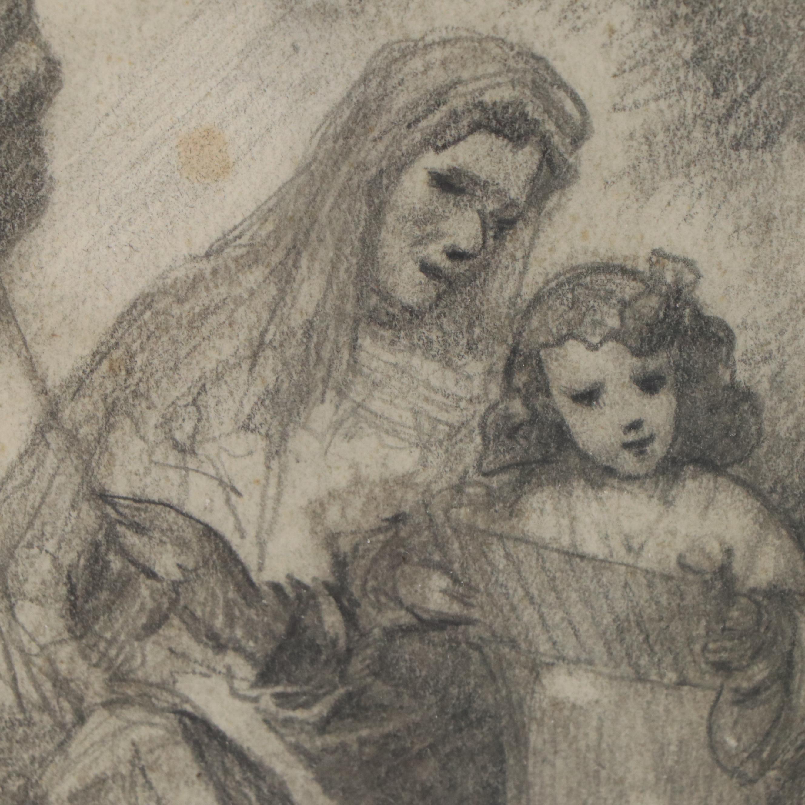 Graphite Drawing of Two Figures