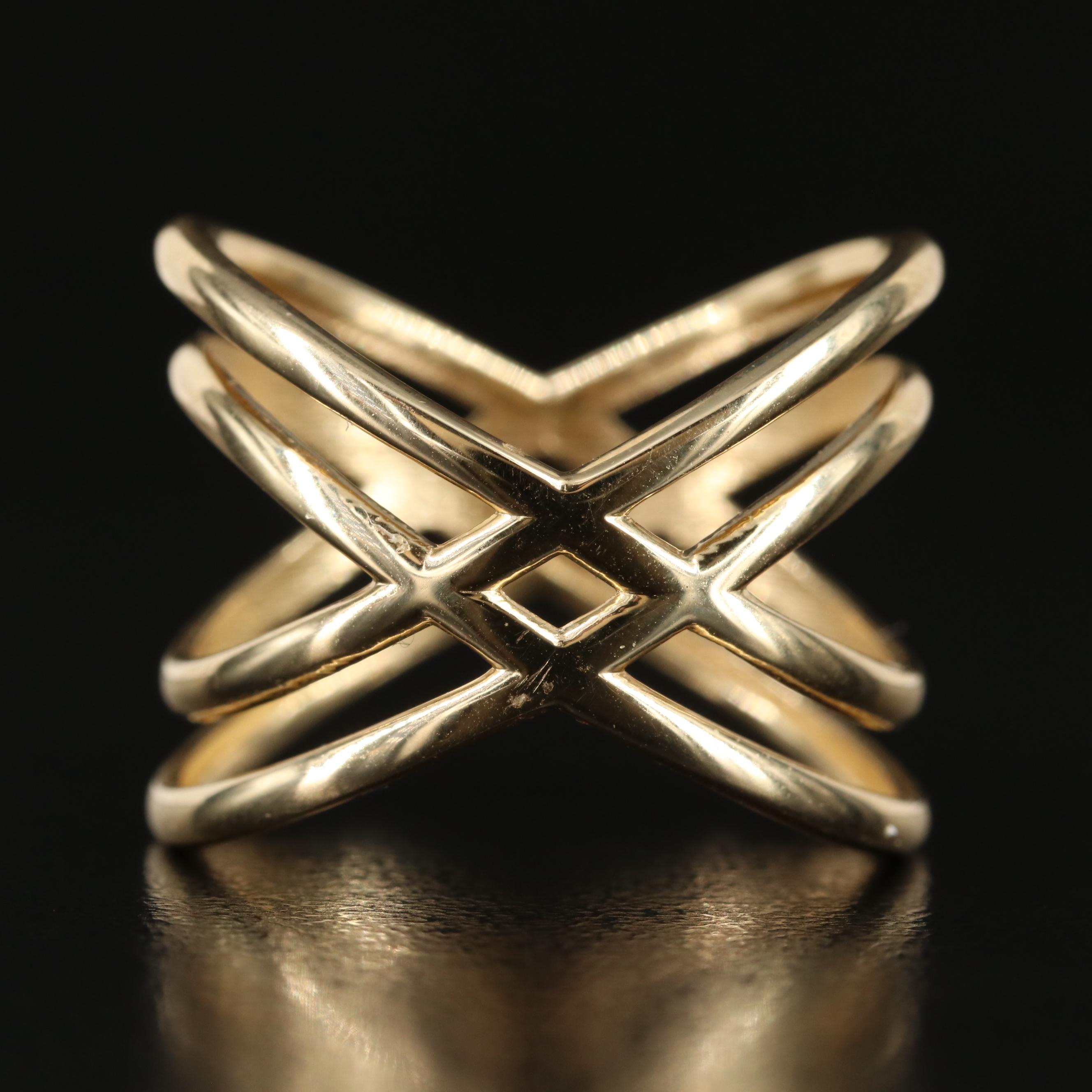 14K Crossover Ring