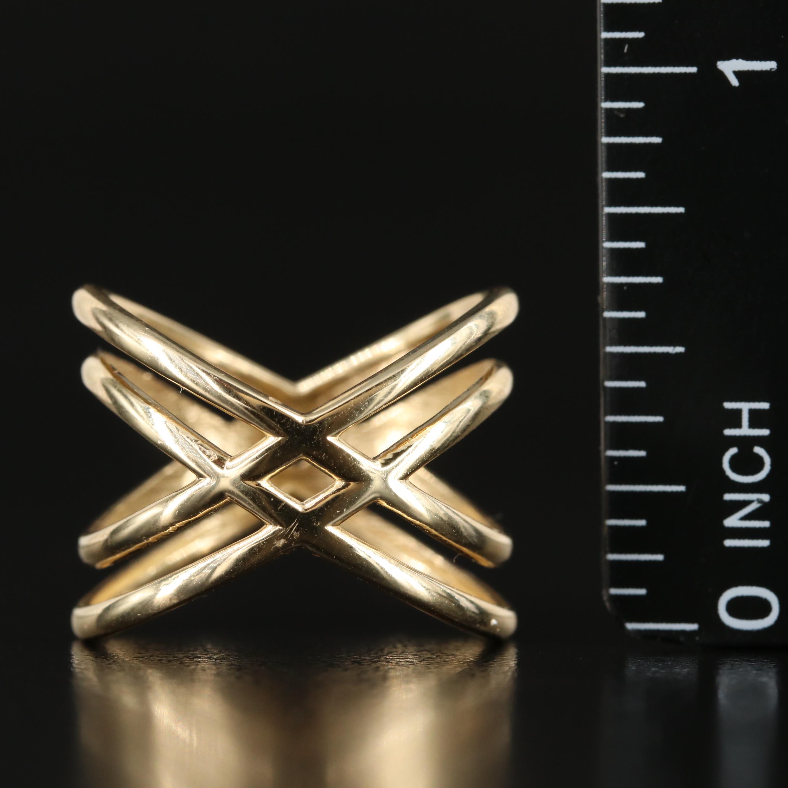 14K Crossover Ring