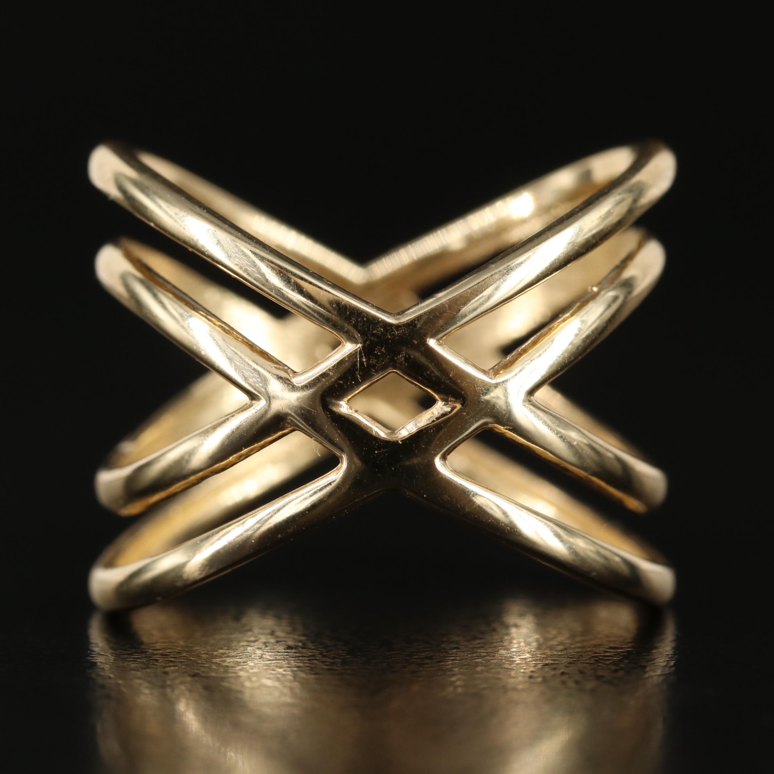 14K Crossover Ring