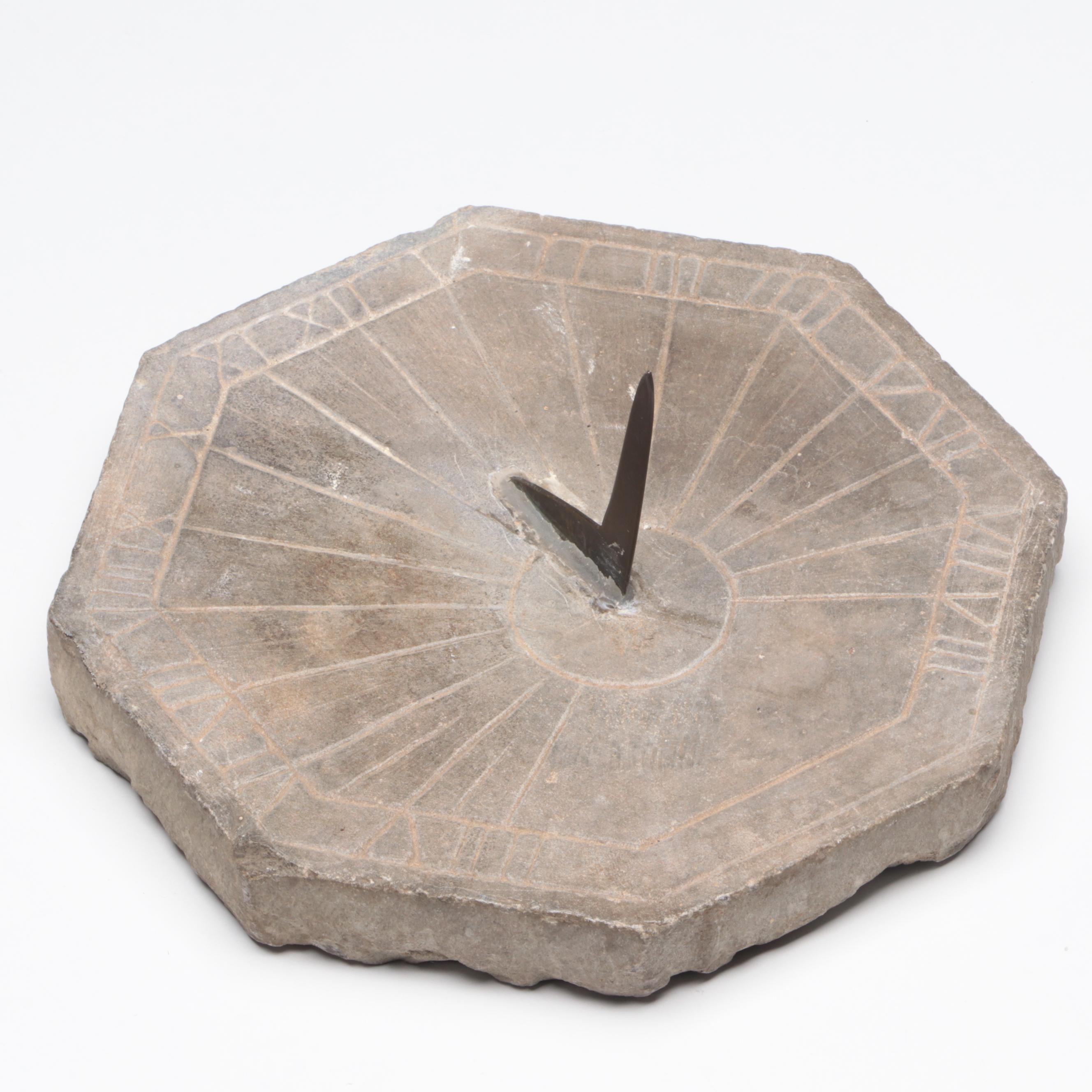 Antique Carved Stone Sundial