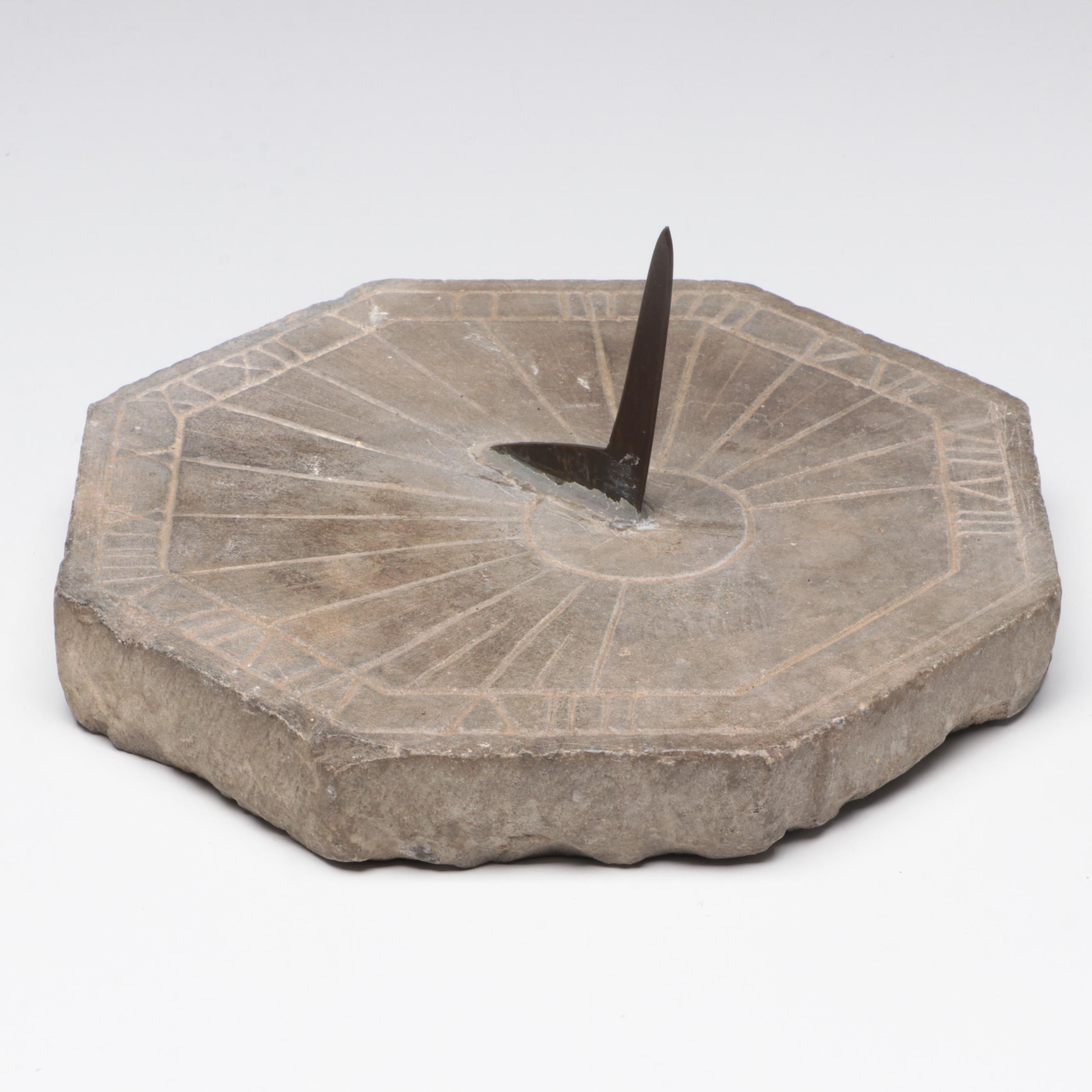 Antique Carved Stone Sundial