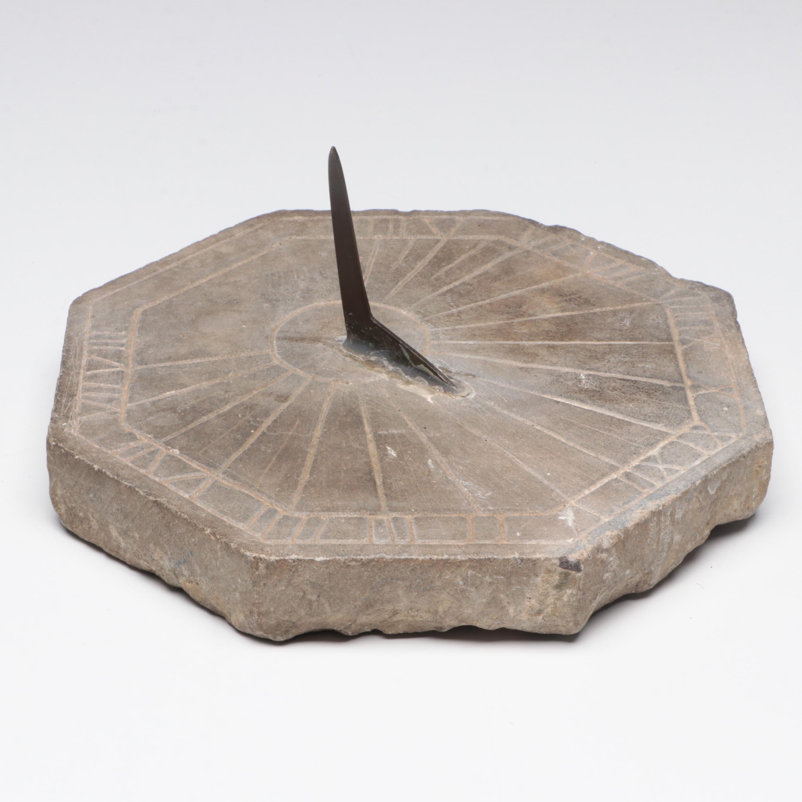 Antique Carved Stone Sundial