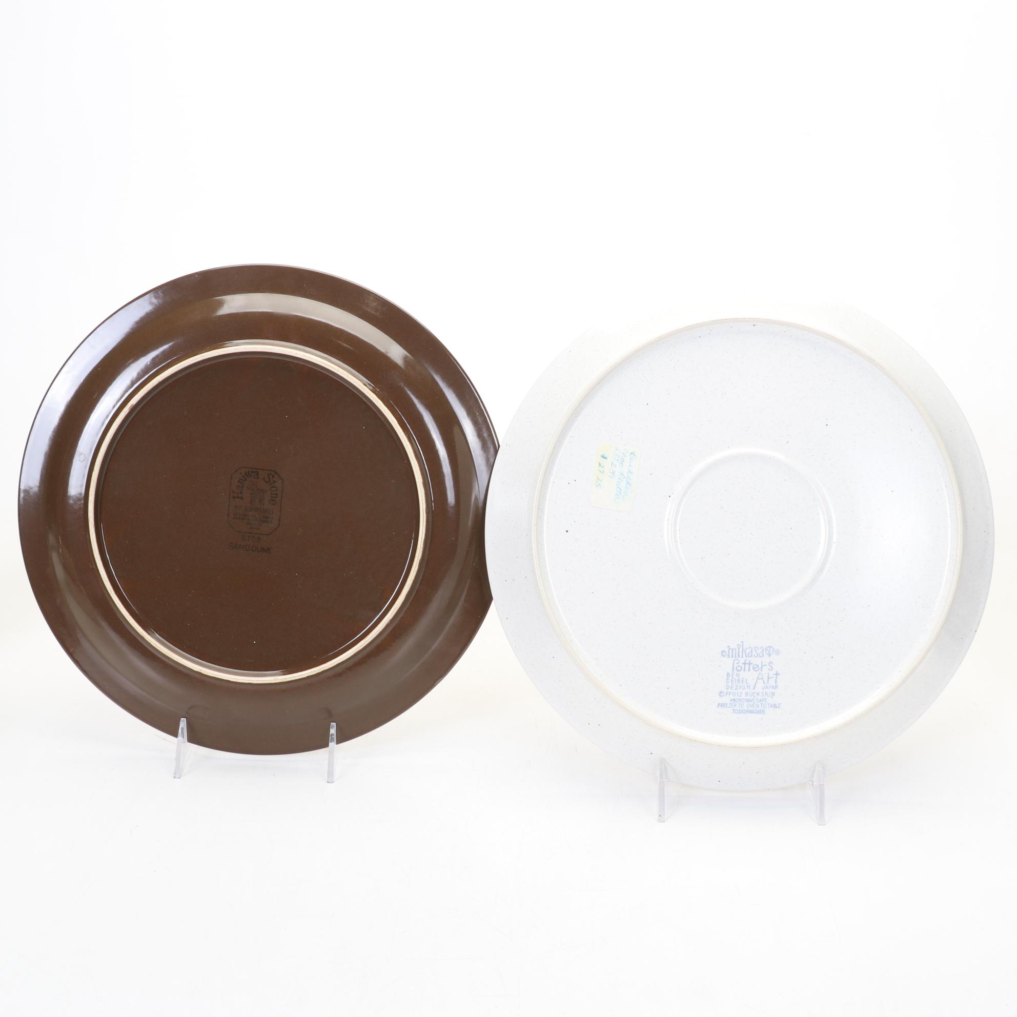 Mikasa Potters Art "Buckskin" and Haniwa Stone "Sand Dune" Stoneware Dinnerware