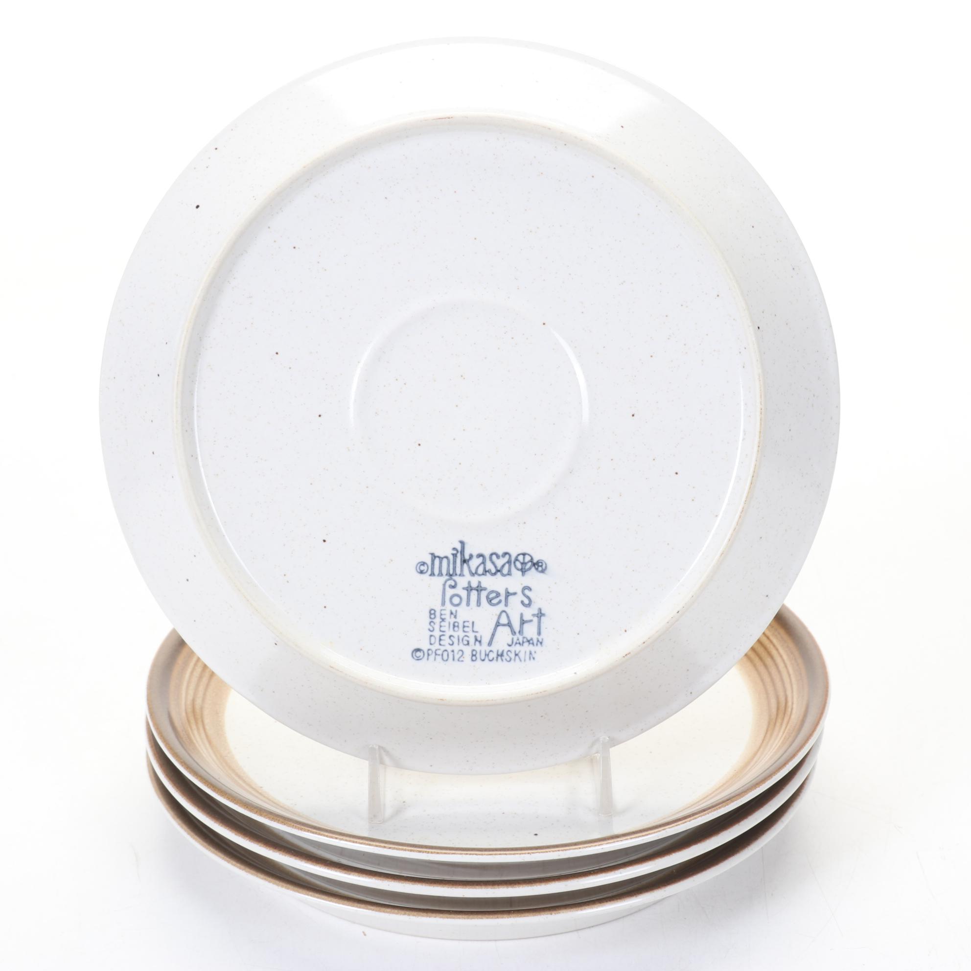 Mikasa Potters Art "Buckskin" and Haniwa Stone "Sand Dune" Stoneware Dinnerware