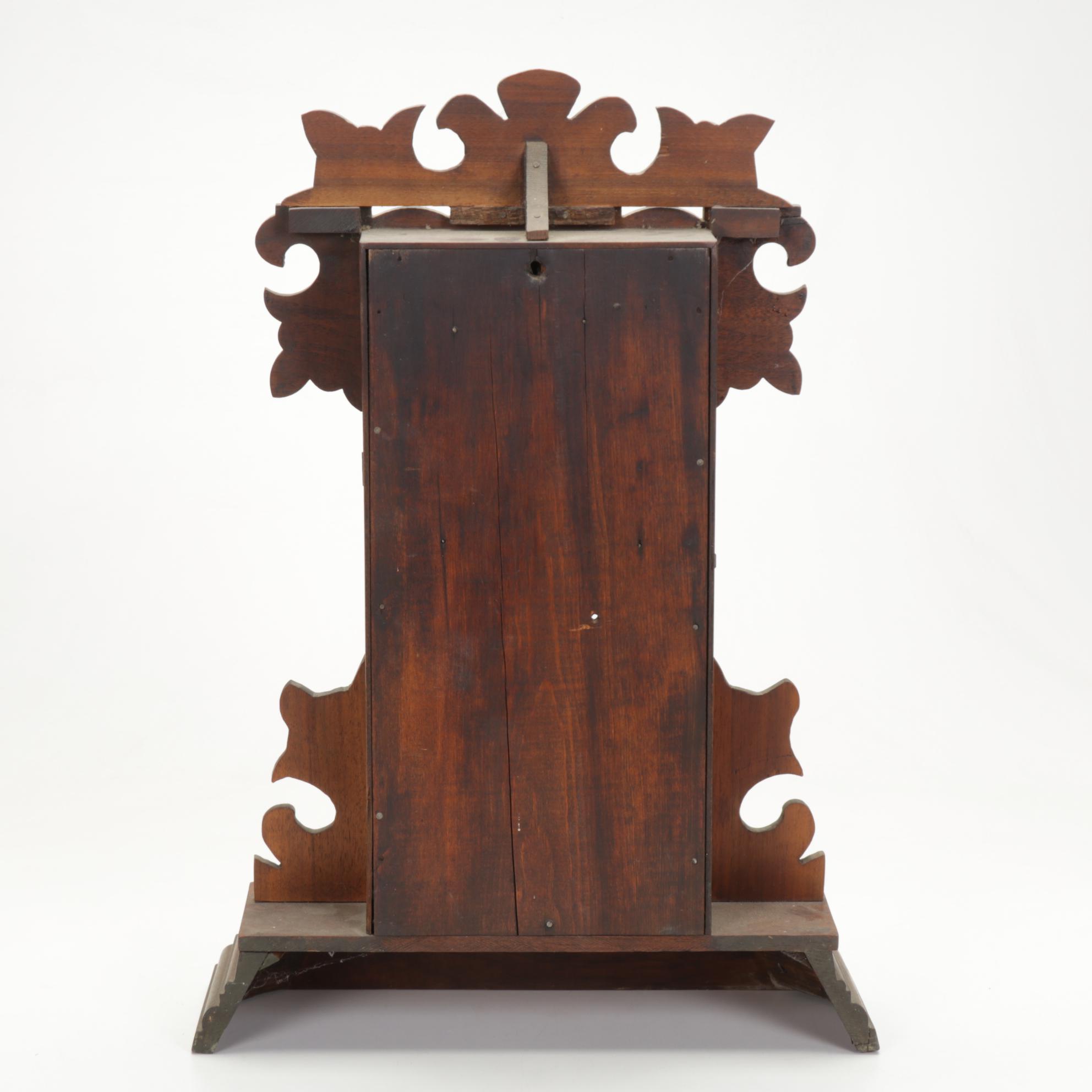 Carved Wood Gingerbread Style Mantel Clock