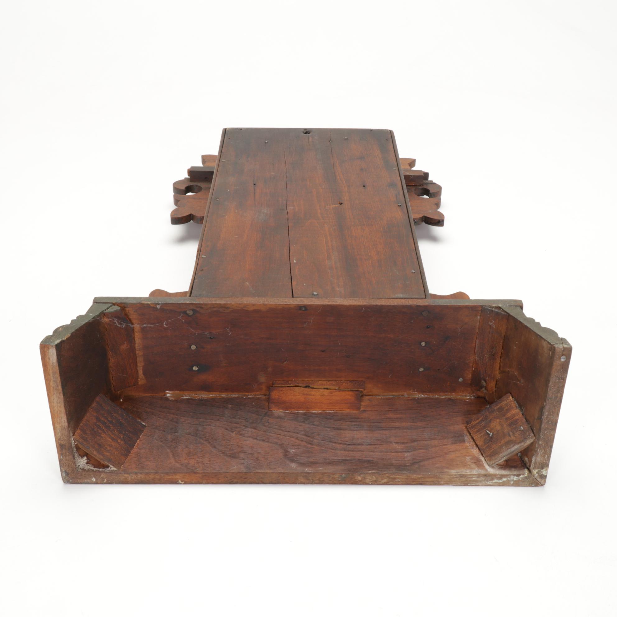 Carved Wood Gingerbread Style Mantel Clock