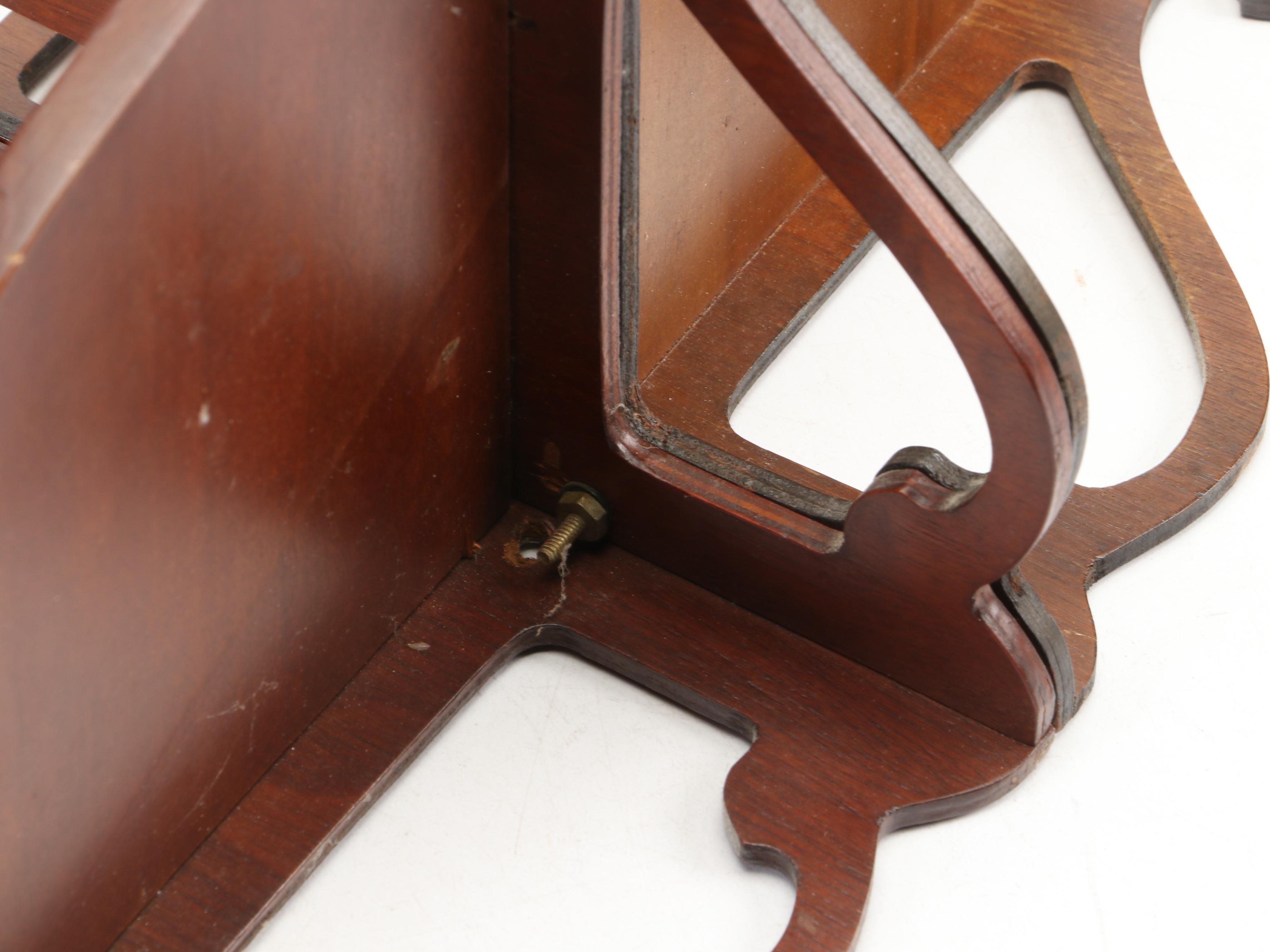 Victorian Style Mahogany Fretwork Combined Corner Hanging Shelves