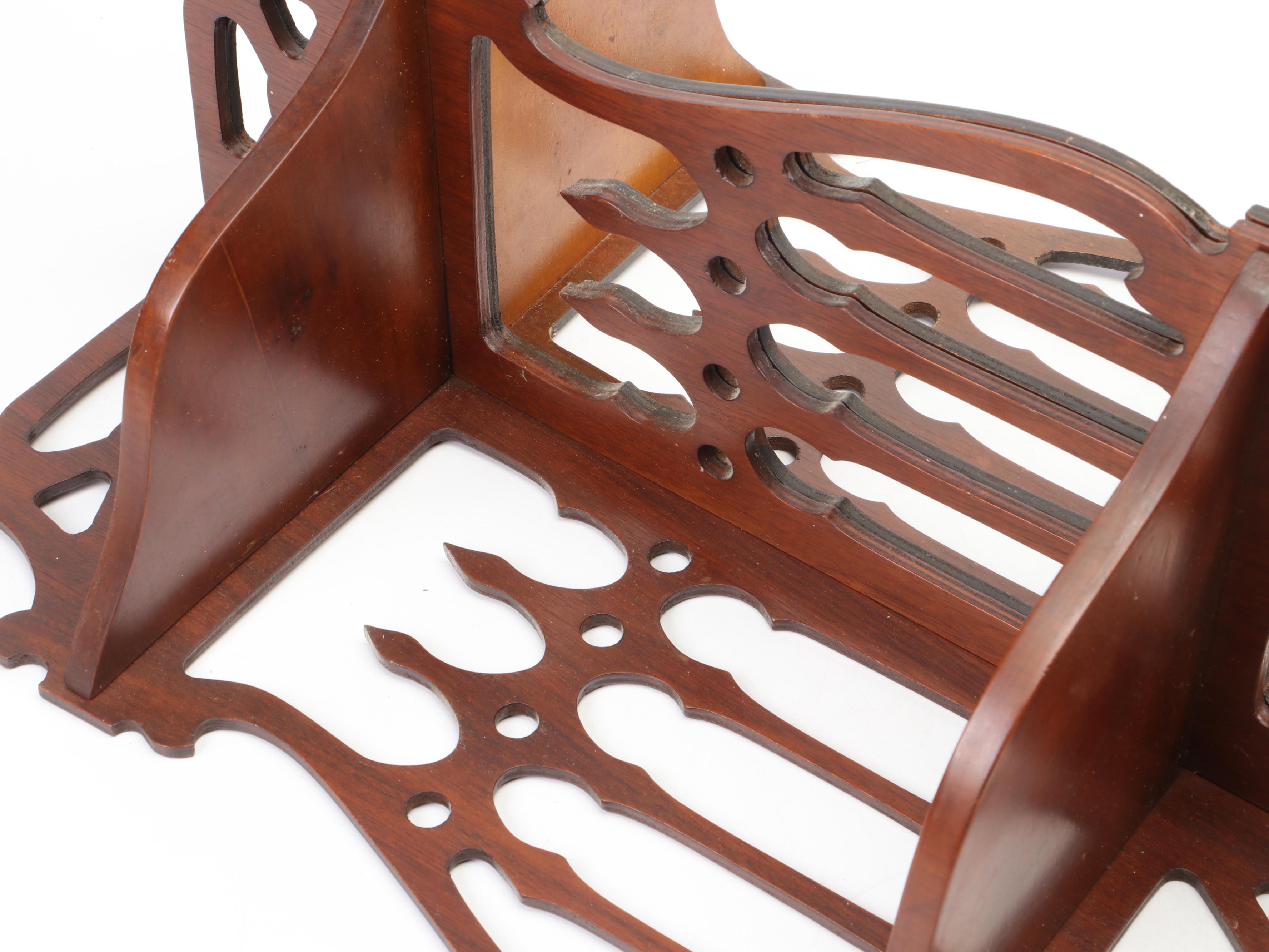 Victorian Style Mahogany Fretwork Combined Corner Hanging Shelves