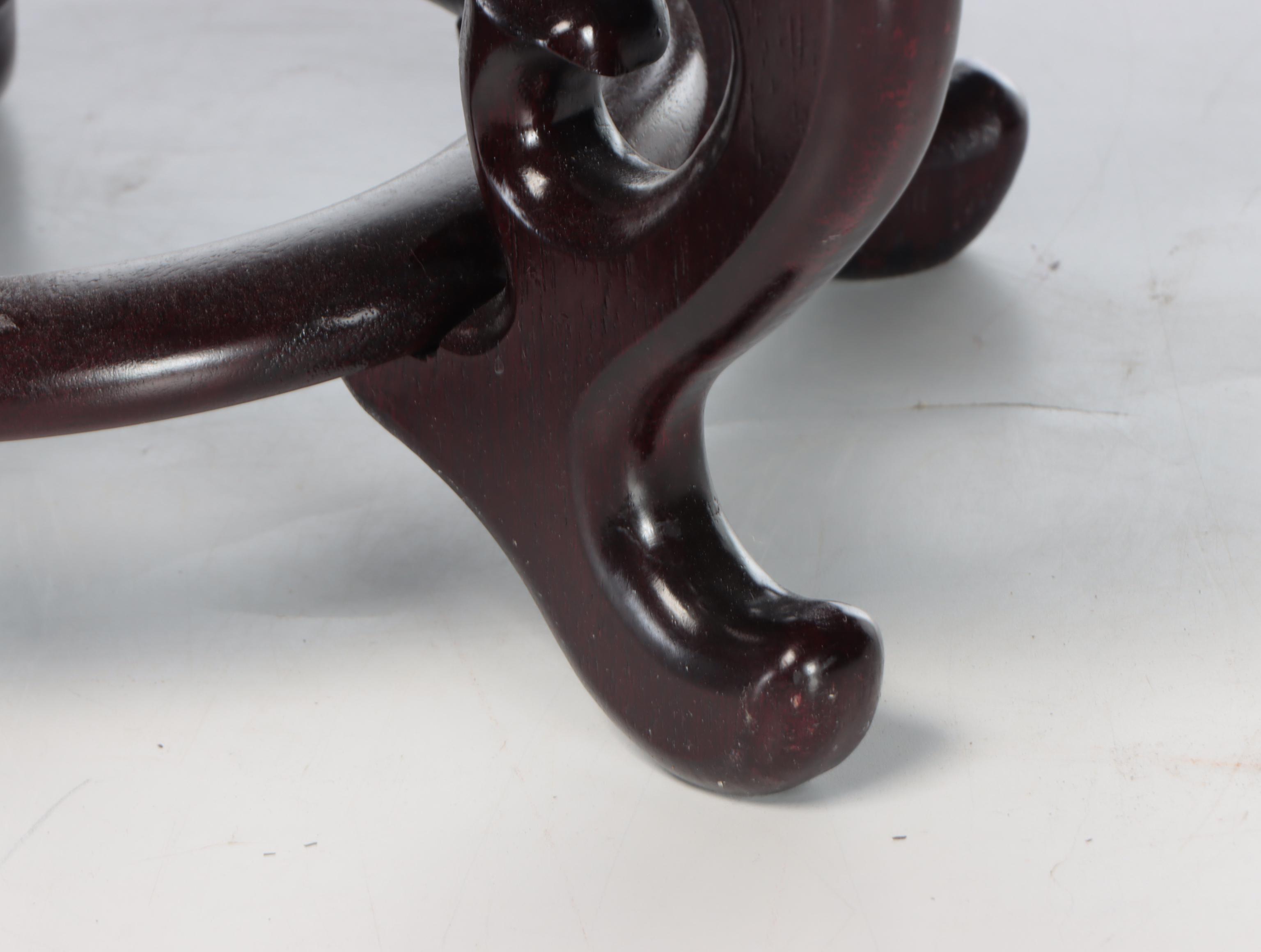 Porcelain Fishbowl Planter on Wooden Stand