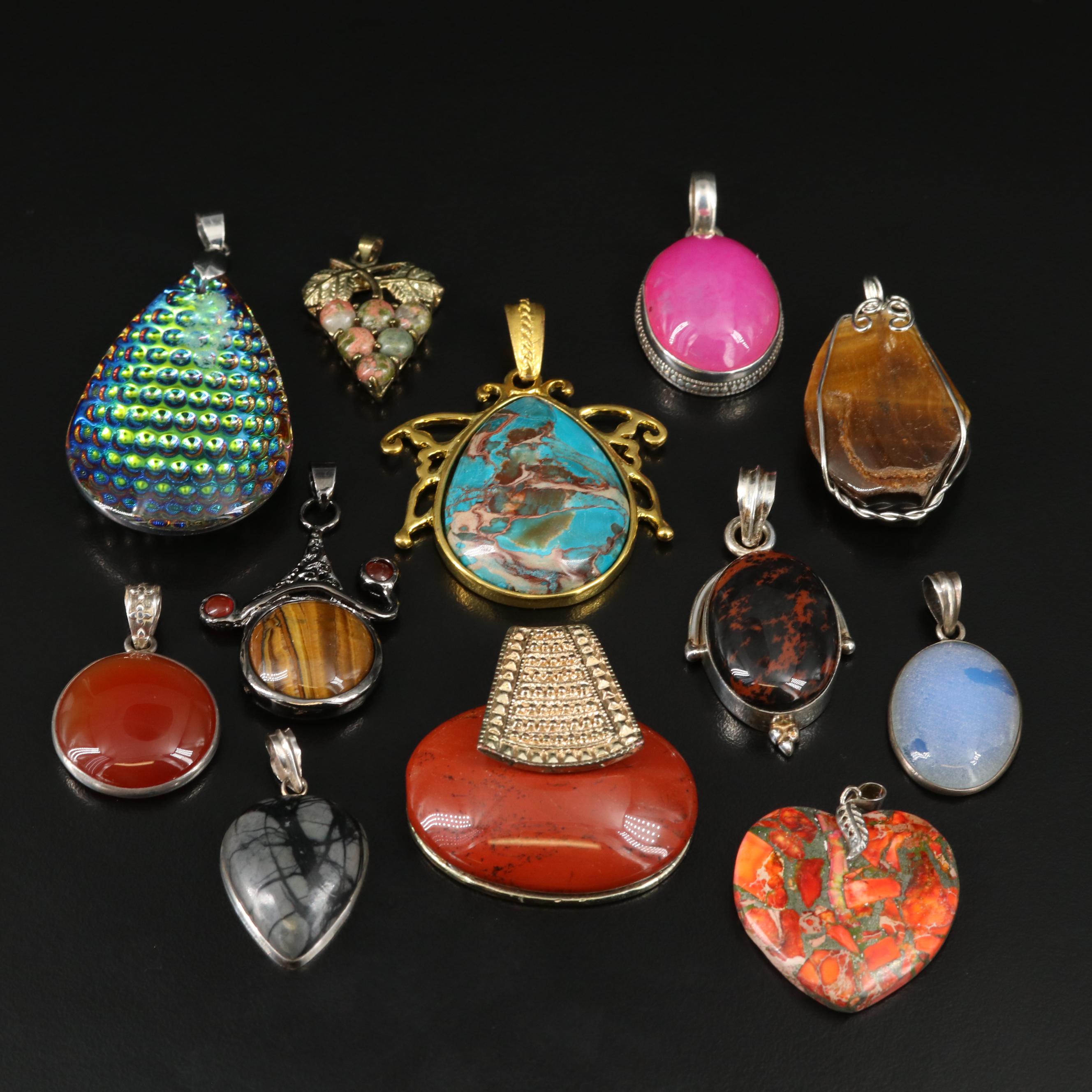 Jasper, Tiger's Eye and Sterling Featured in Pendant Collection