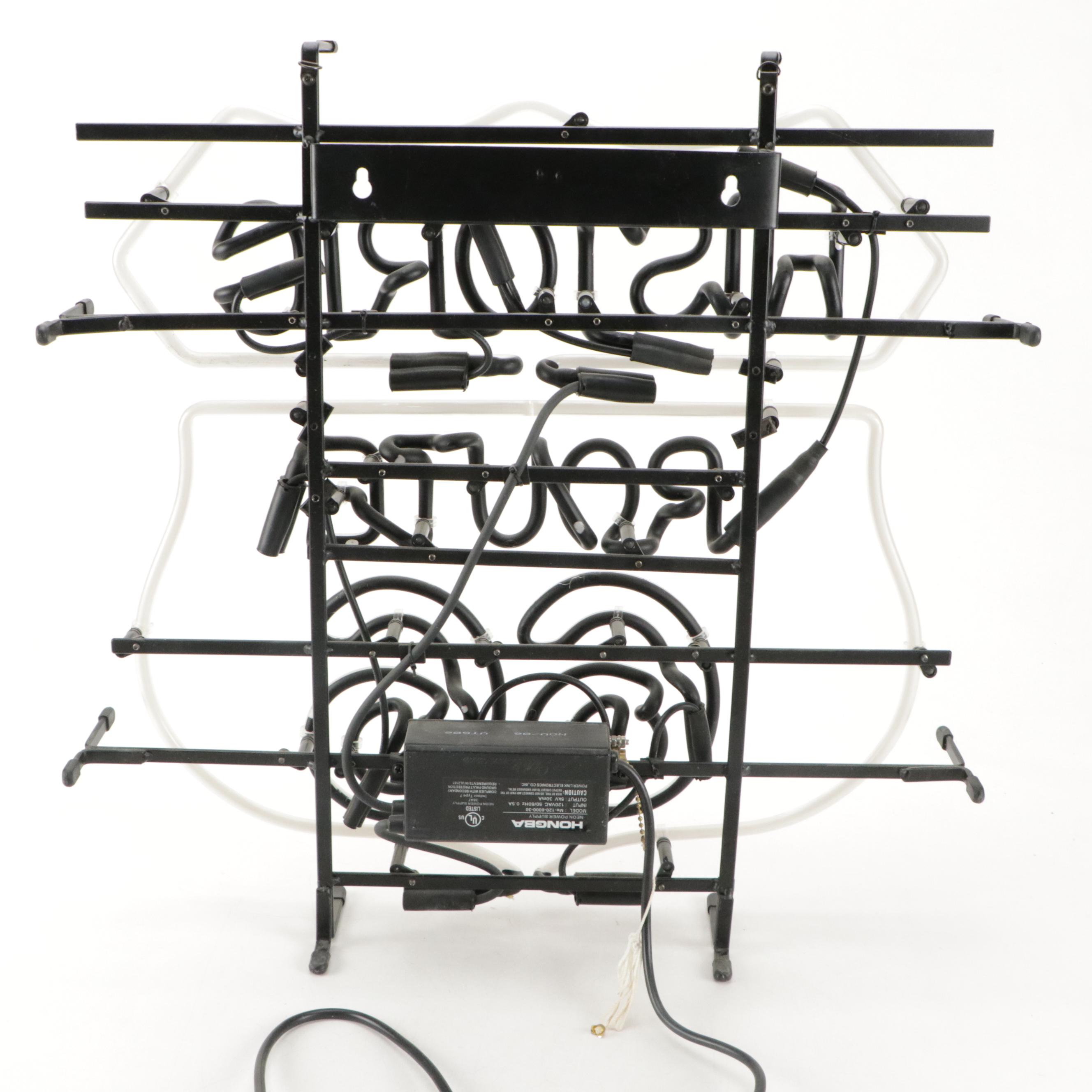 Neon "Historic Route 66" Illuminated Wall Sign