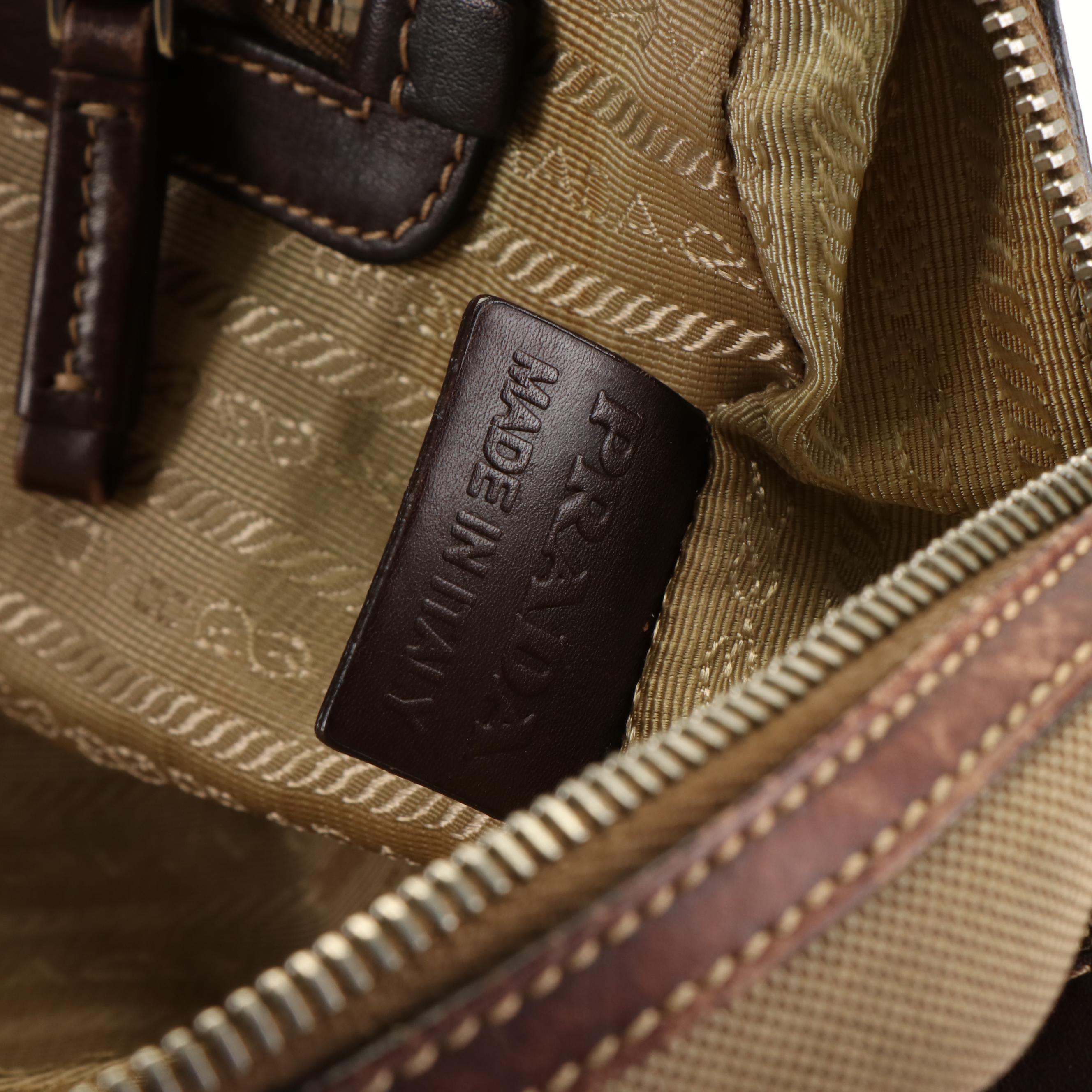 Prada Canapa Logo Jacquard Canvas Boston Bag