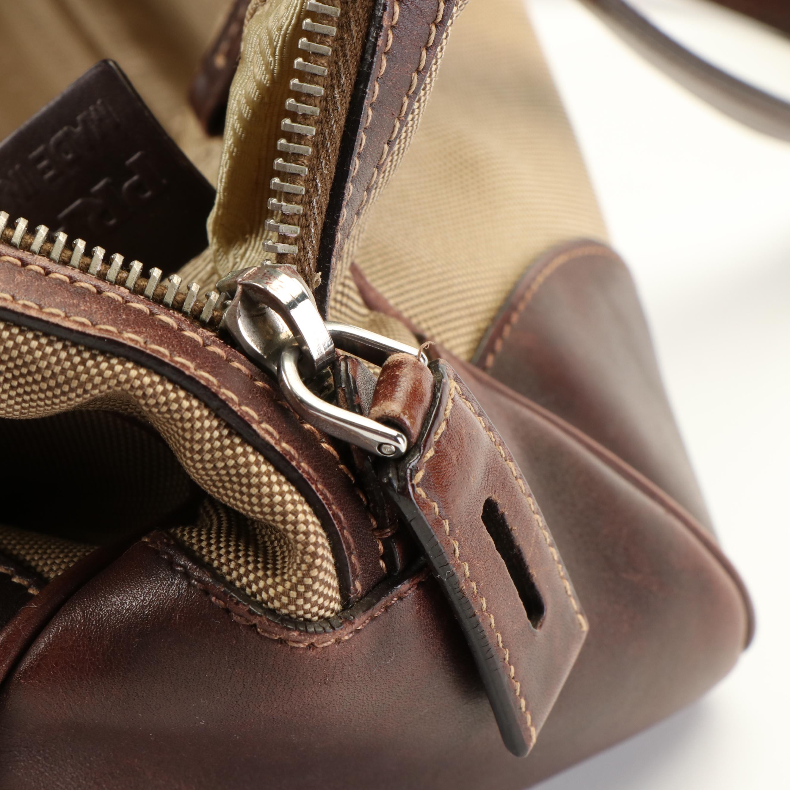 Prada Canapa Logo Jacquard Canvas Boston Bag