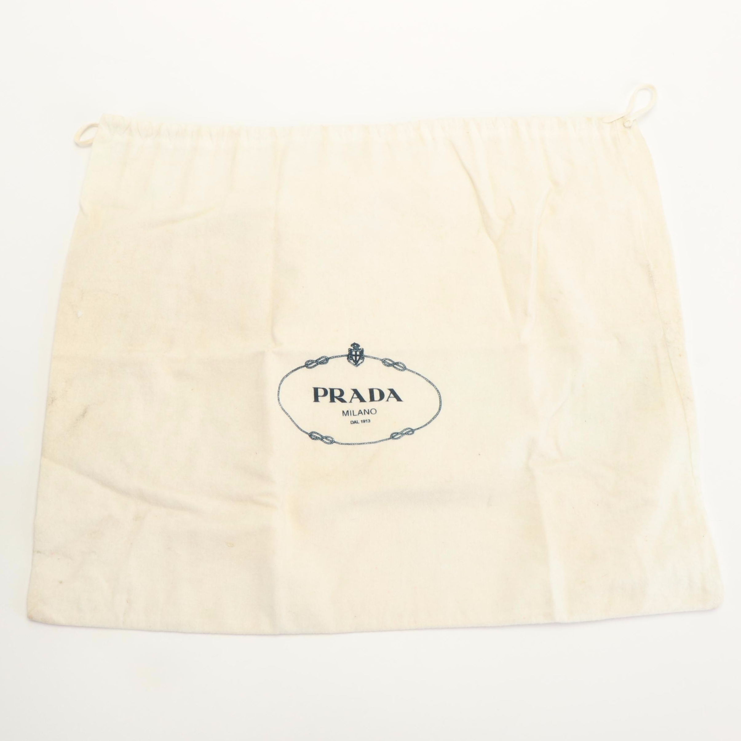 Prada Canapa Logo Jacquard Canvas Boston Bag