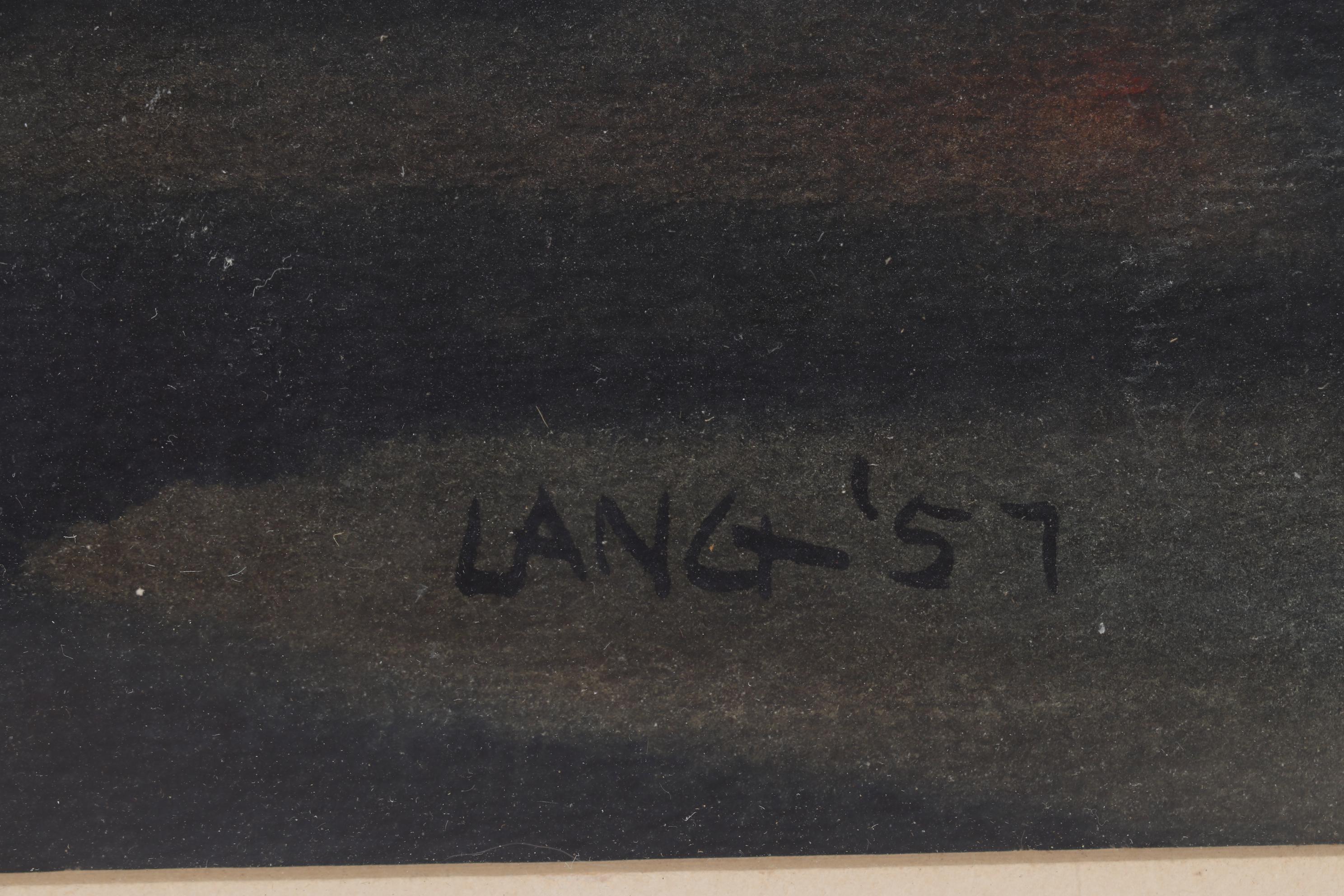 Industrial Landscape Watercolor Painting, 1957