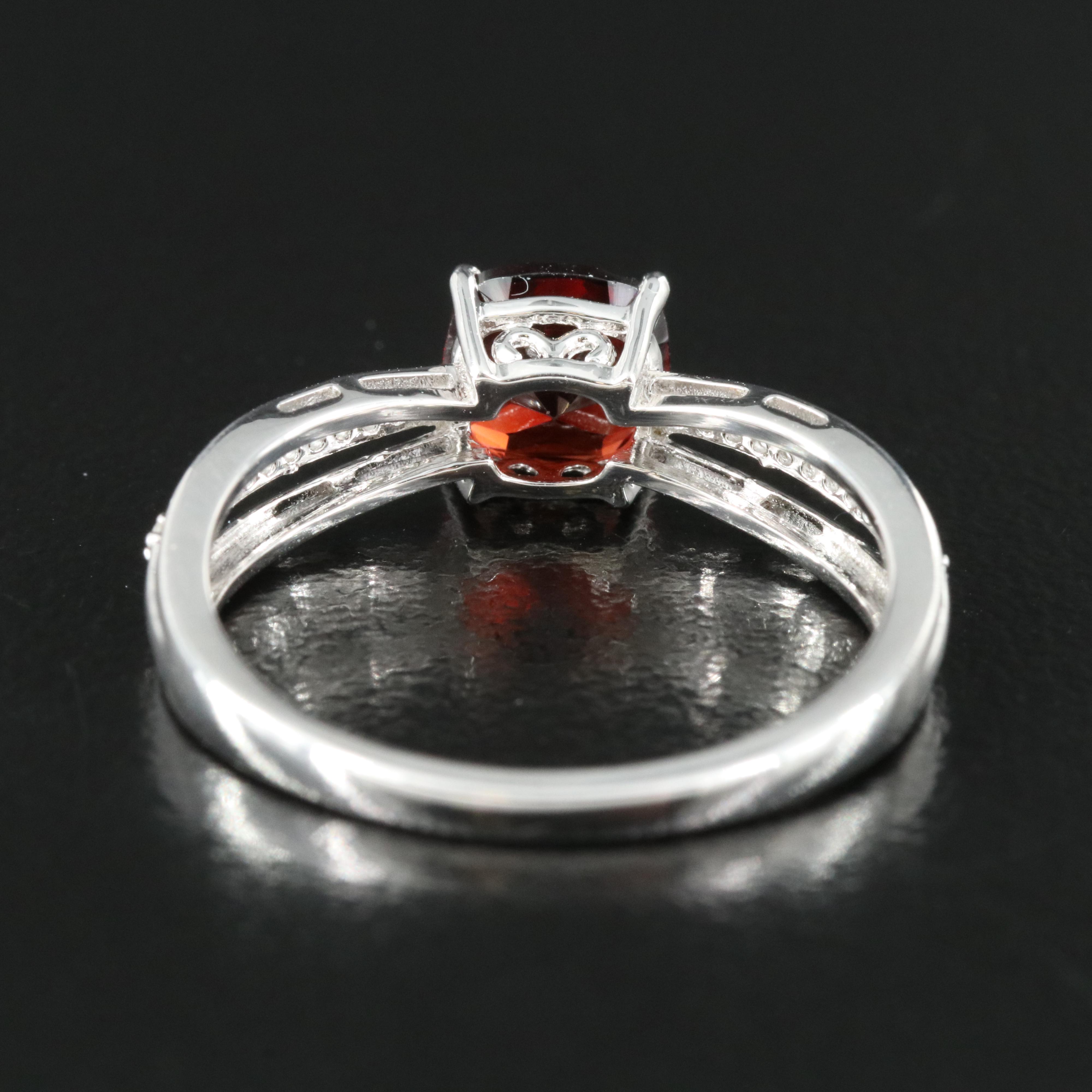 Sterling Garnet and Sapphire Ring