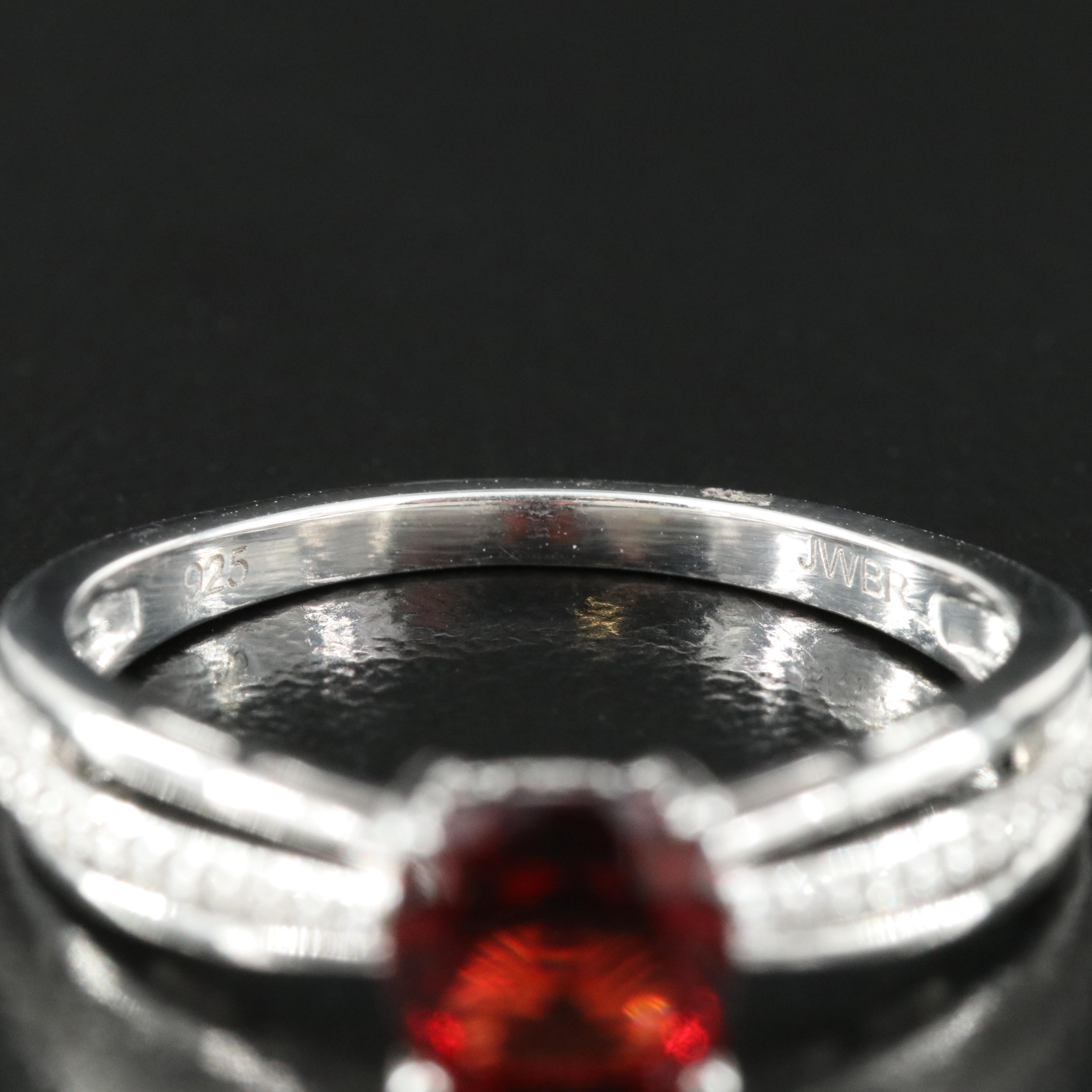 Sterling Garnet and Sapphire Ring