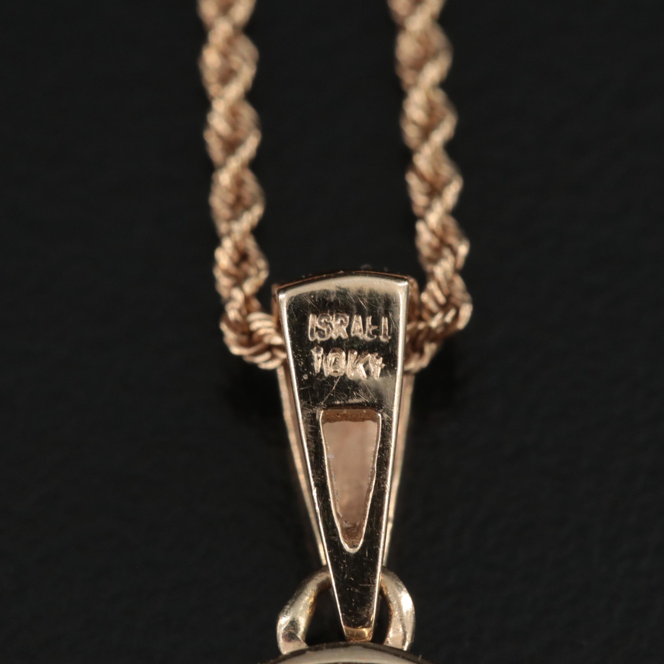 10K 0.03 CTW Diamond Necklace with 1565 Hungarian Denar Coin of Maximilian II