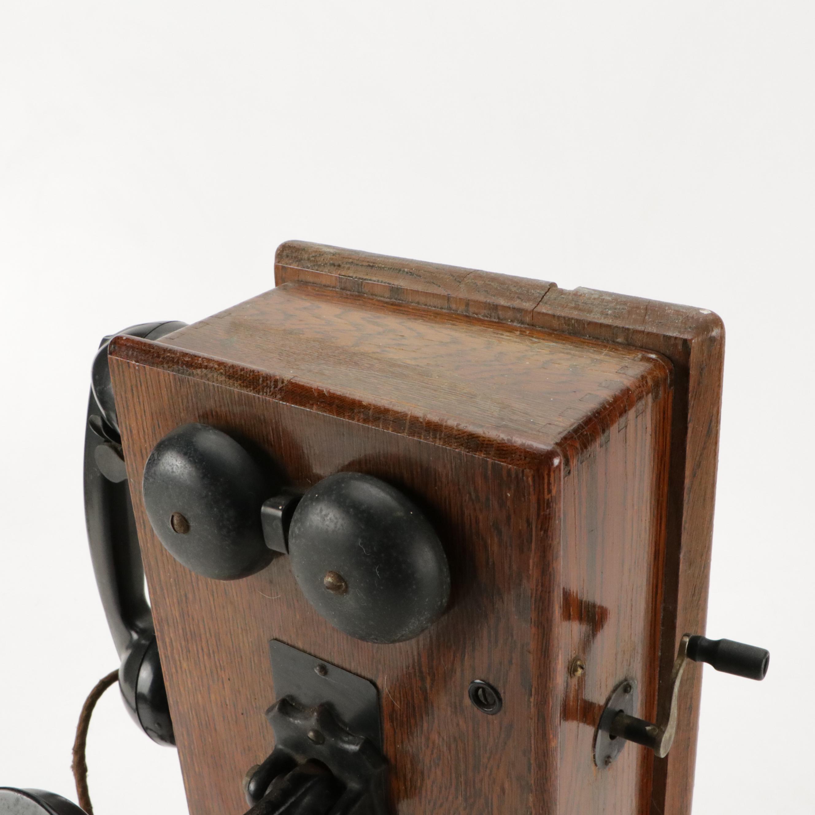 Western Electric 323W Oak Hand-Crank Telephone, 1913