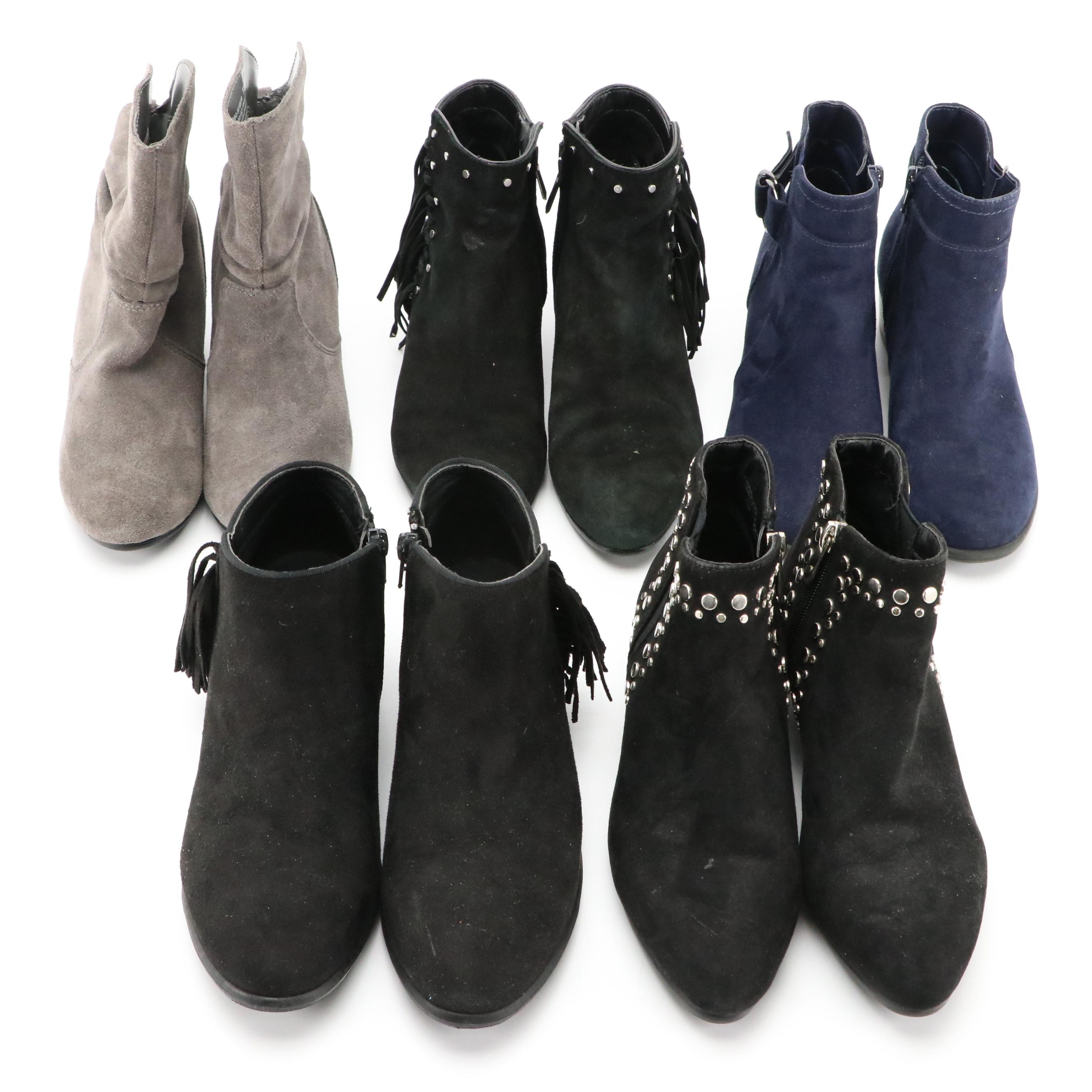 White Mountain Pansy Wedge Booties, Sam Edelman Fringe Ankle Boots, and