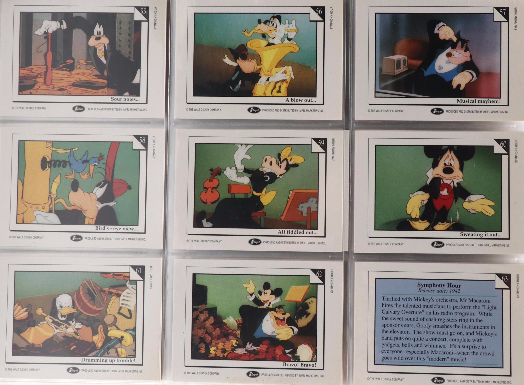Walt Disney Trading Cards in Binder