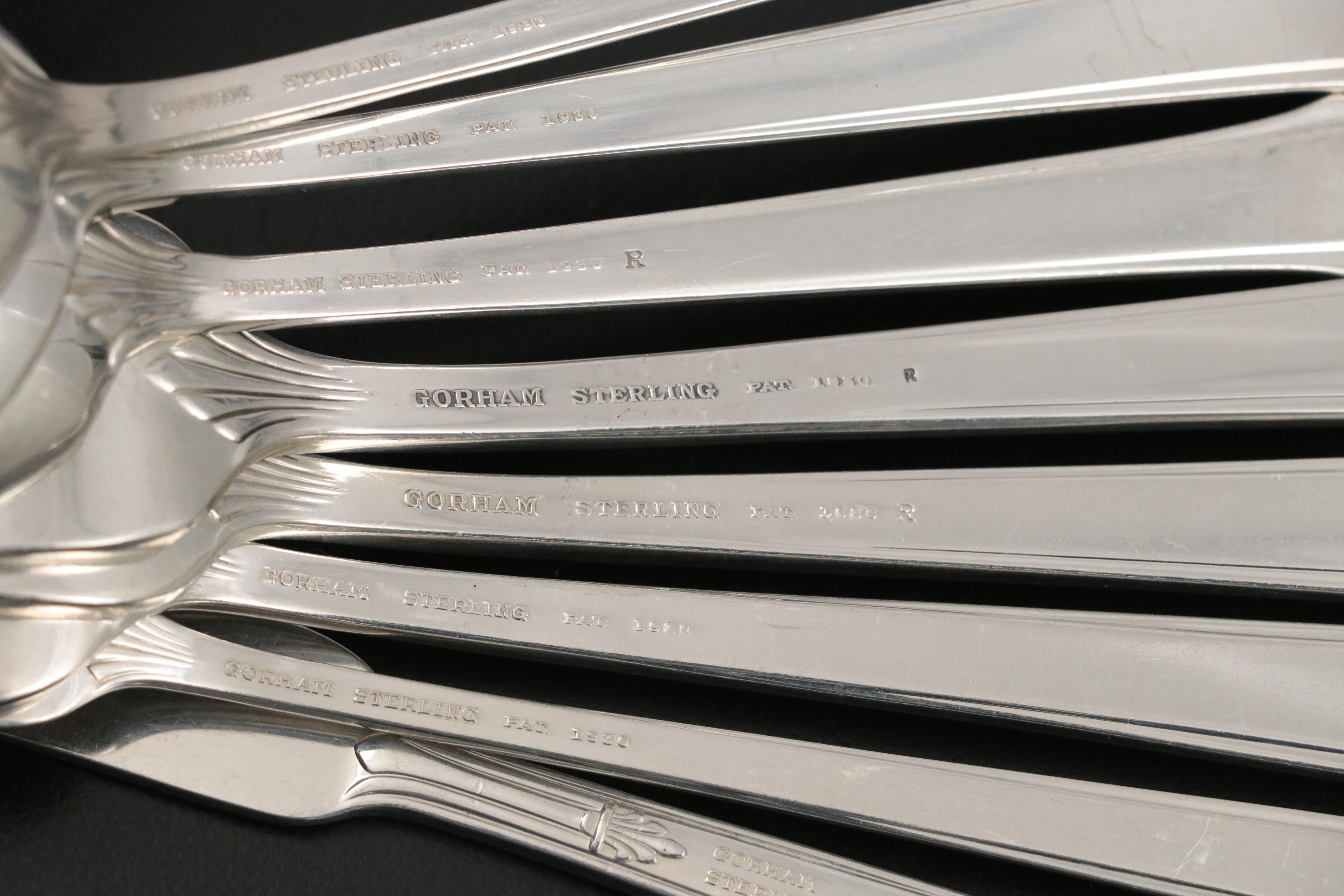 Gorham "Hunt Club" Sterling Silver Flatware, Early to Mid-20th Century