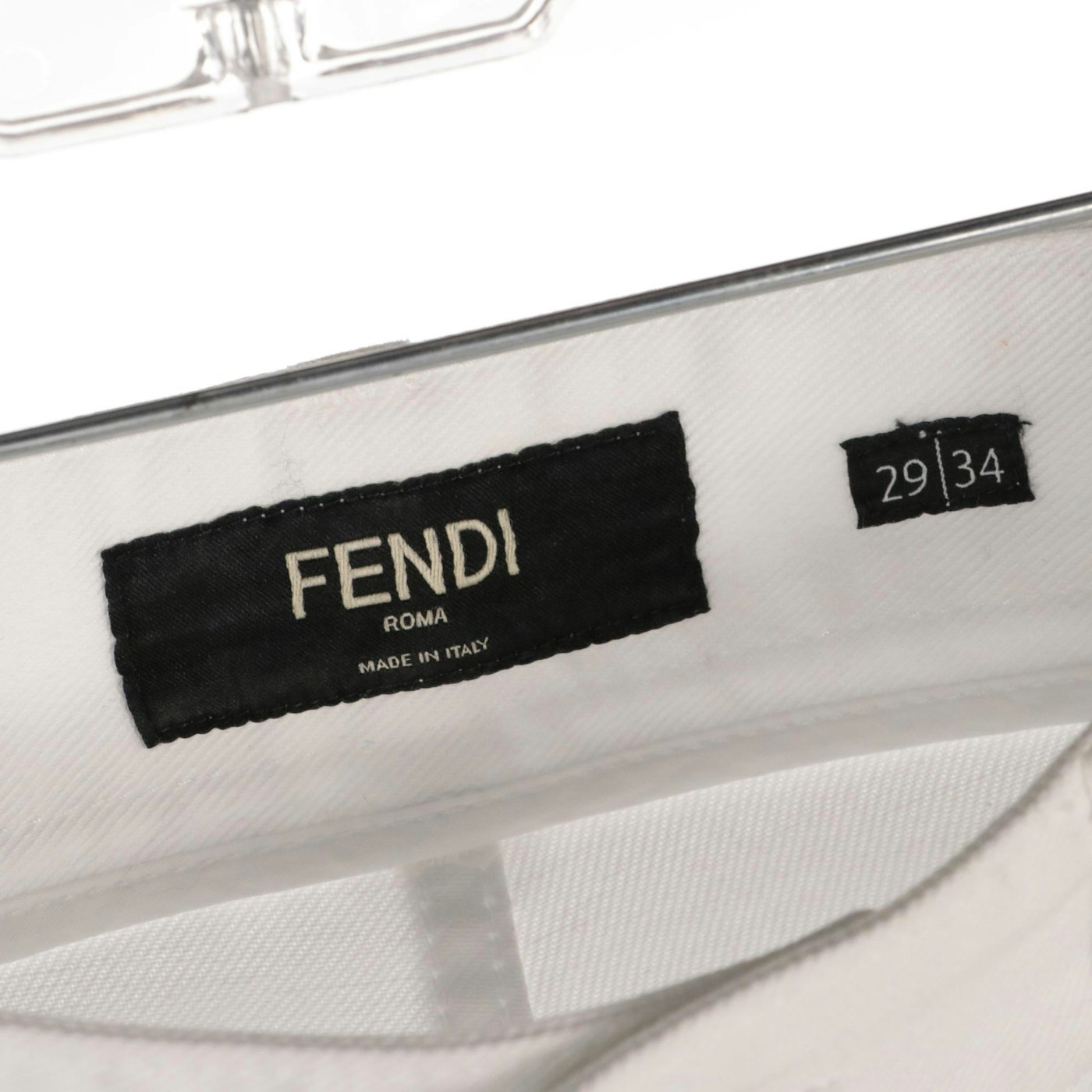 Fendi White Skinny Jeans with Rubber FF Logo Pocket Detail, With Tags ...