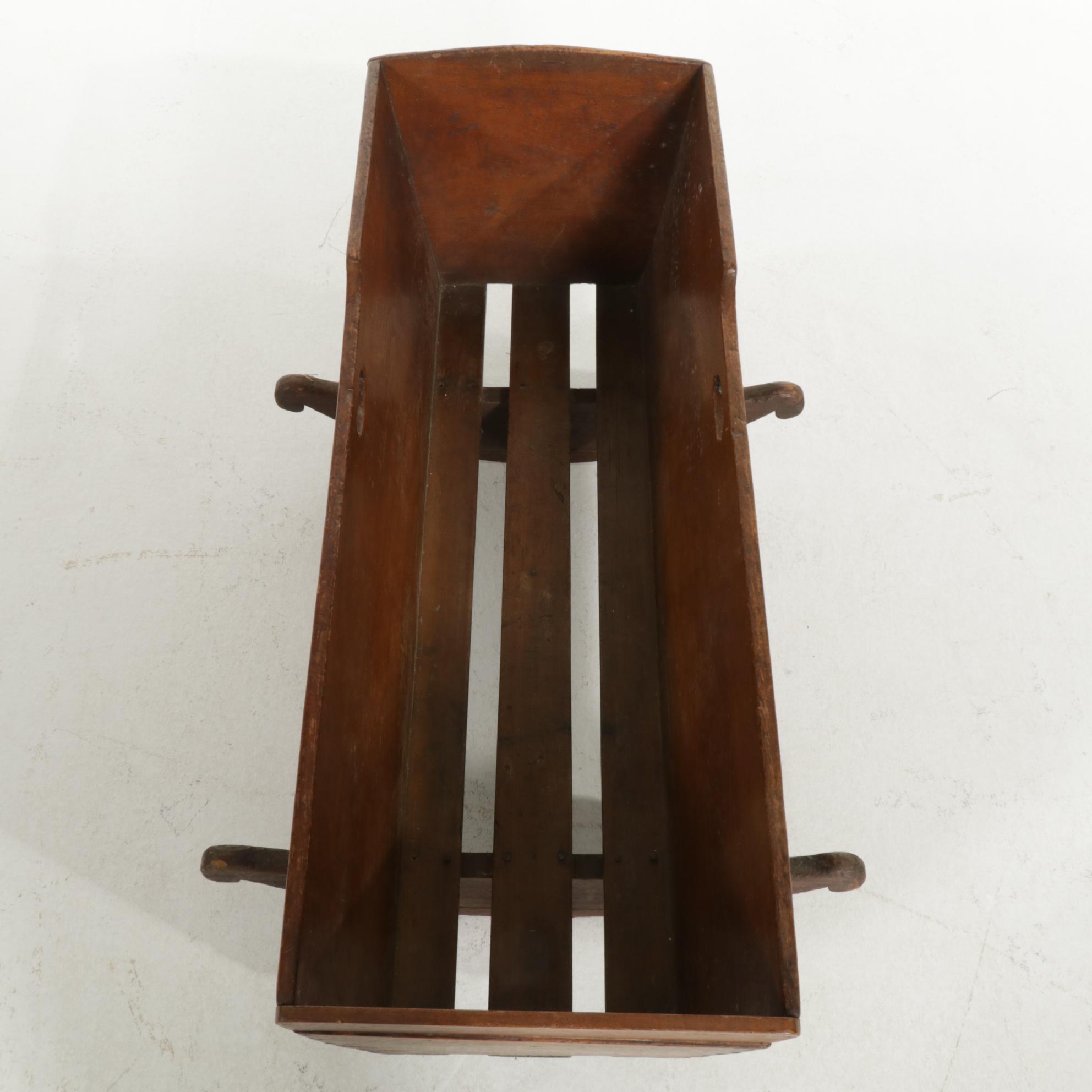 American Primitive Walnut Cradle, 19th Century