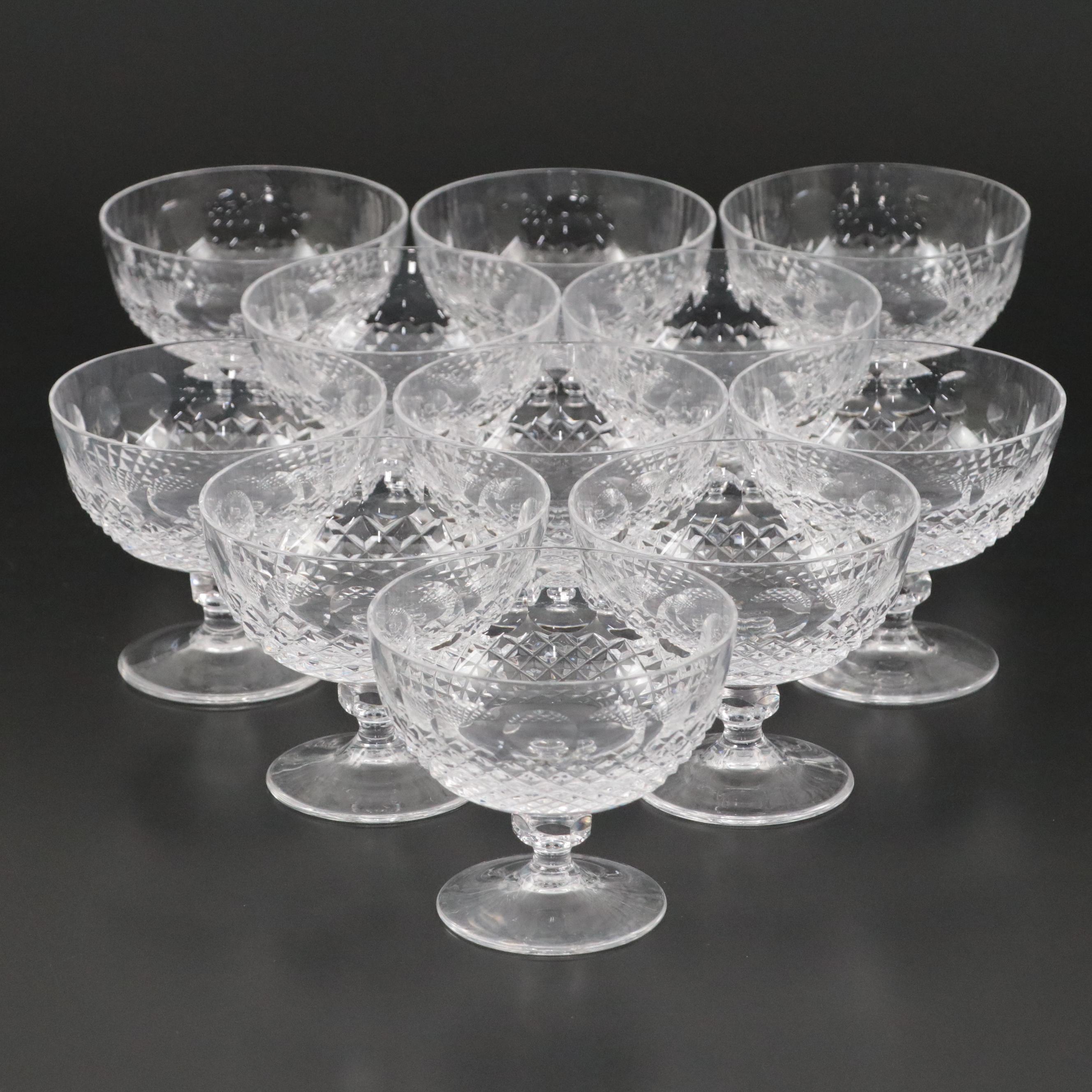 Galway "O'Malley" Crystal Footed Dessert Bowls, 1970s EBTH